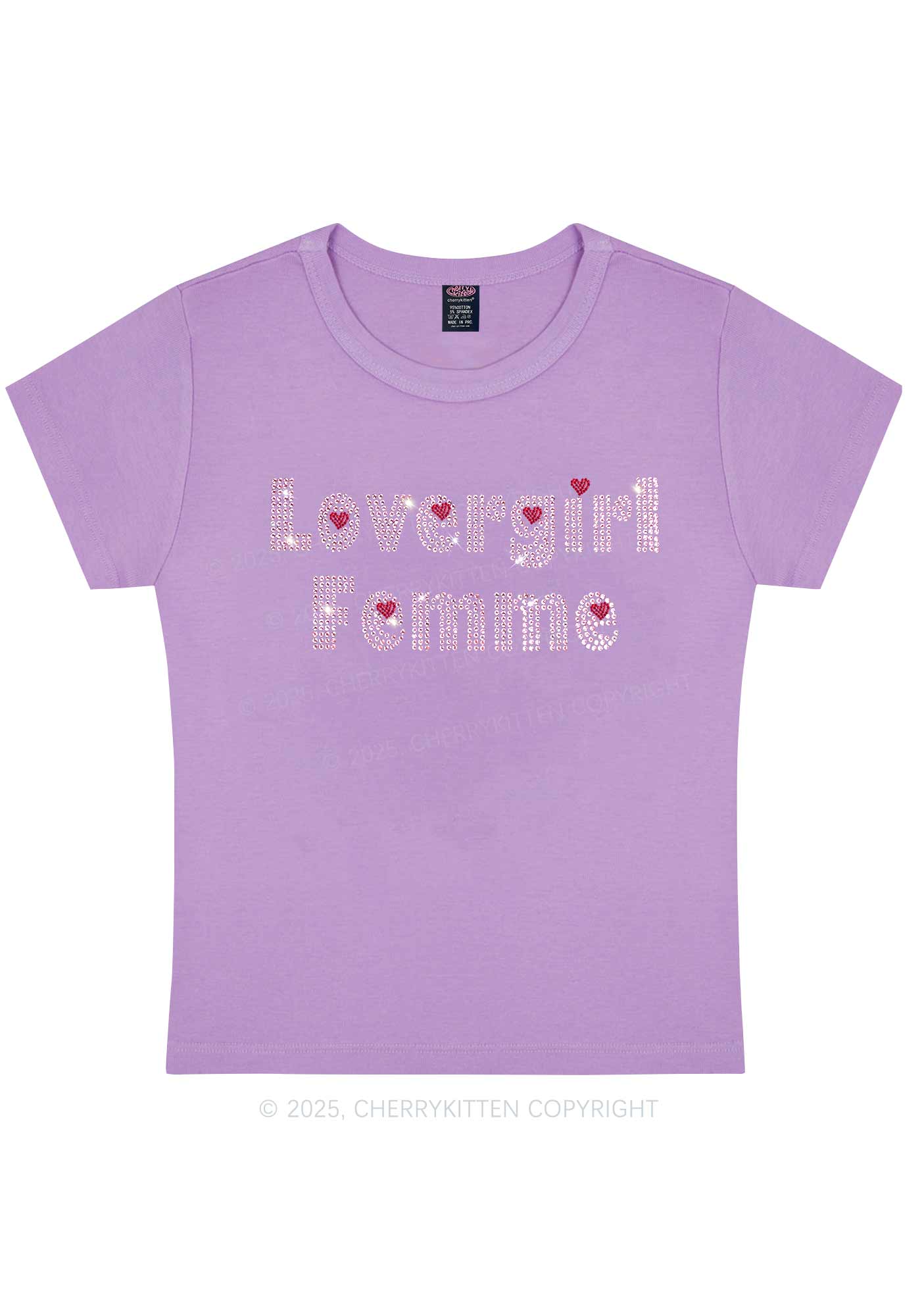 Rhinestone Lovergirl Femme Y2K Baby Tee Cherrykitten - Image 6