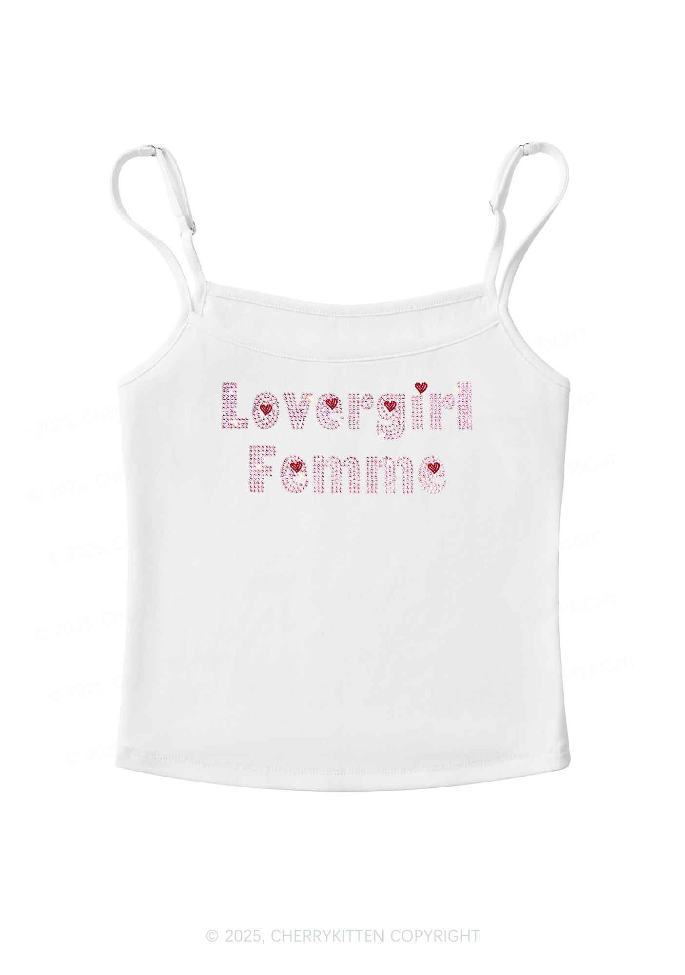 Rhinestone Lovergirl Femme Y2K Spaghetti Strap Cami Cherrykitten - Image 6