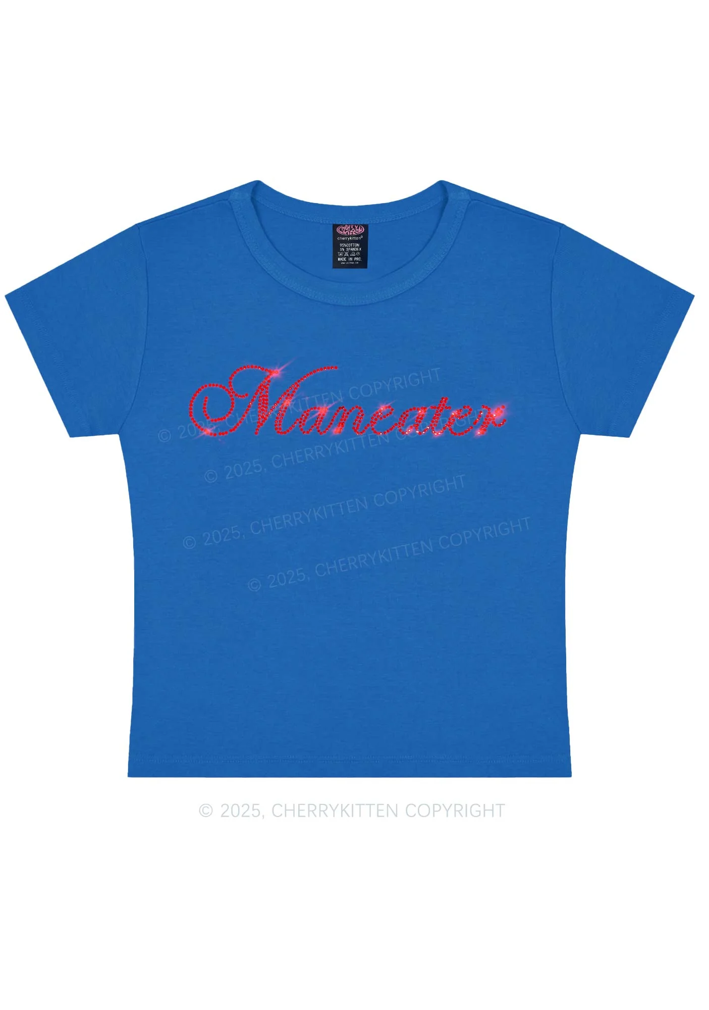 Rhinestone Maneater Y2K Baby Tee Cherrykitten - Image 8