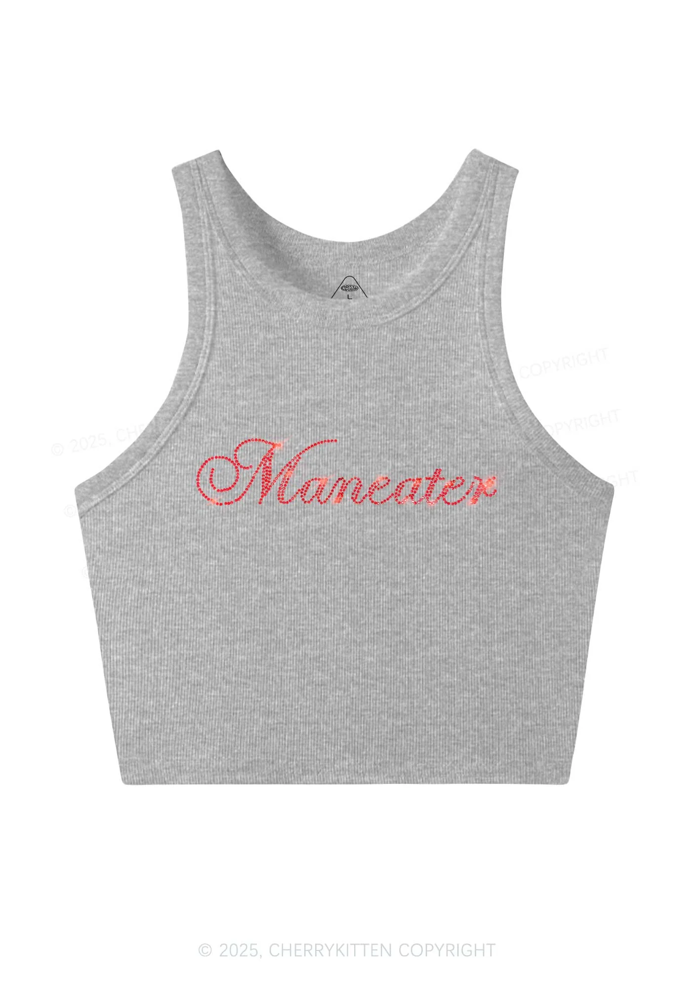Rhinestone Maneater Y2K Crop Tank Top Cherrykitten - Image 4