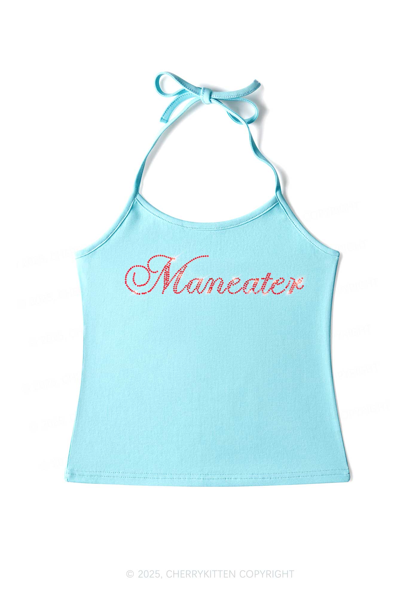 Rhinestone Maneater Y2K Halter Neck Cami Cherrykitten - Image 2