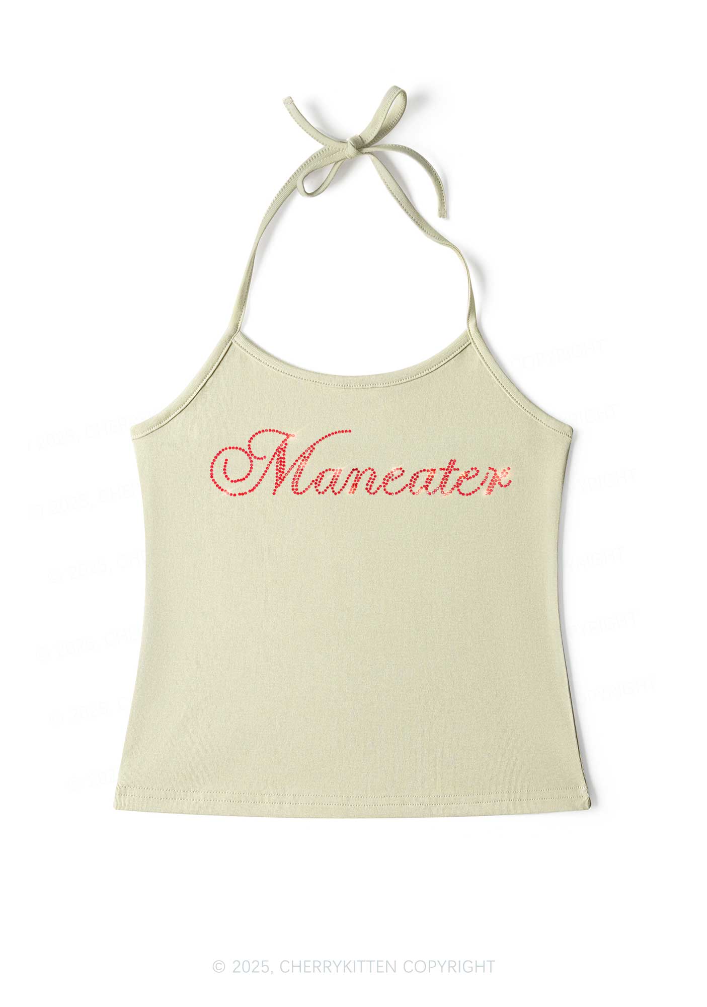 Rhinestone Maneater Y2K Halter Neck Cami Cherrykitten - Image 3