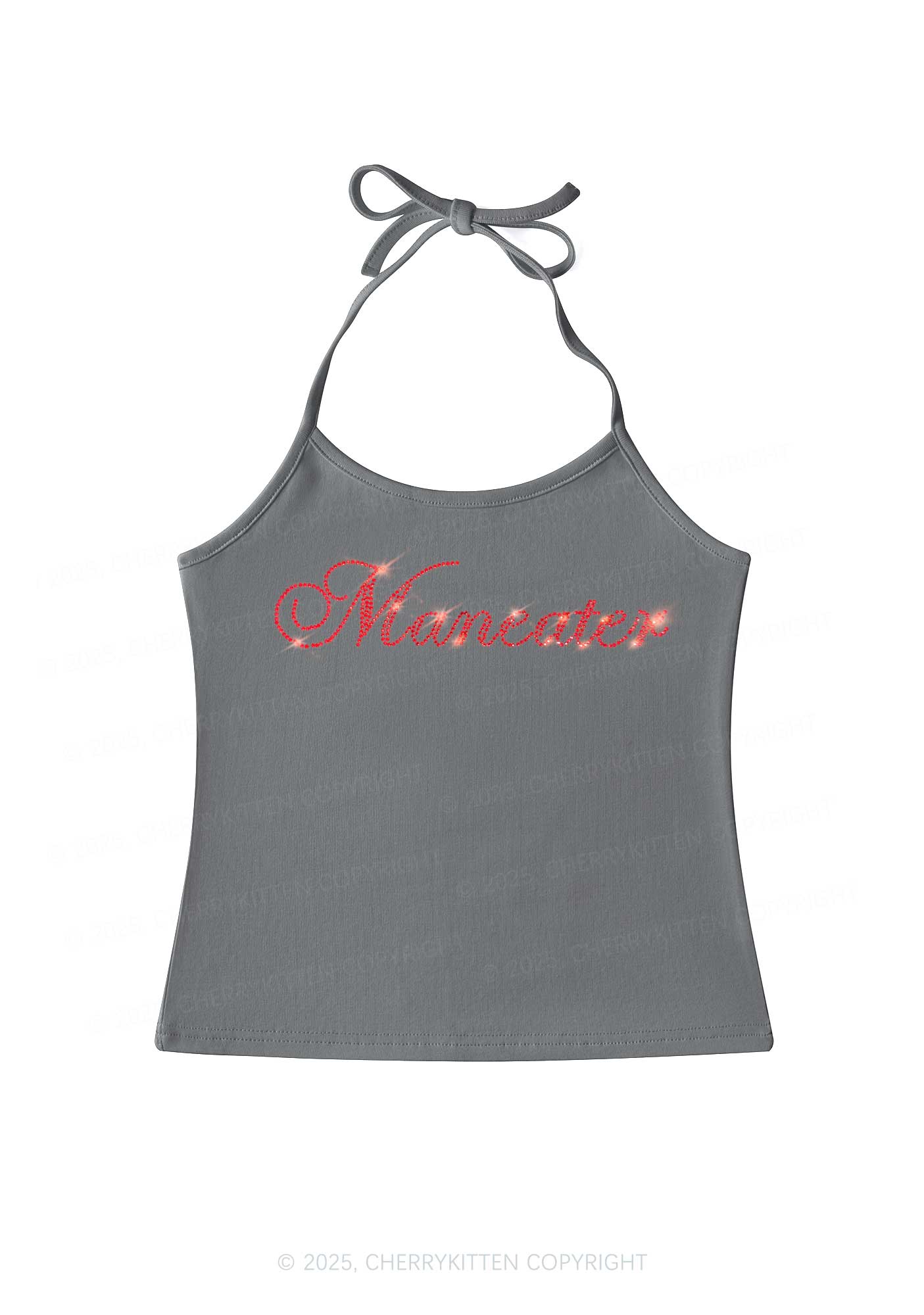 Rhinestone Maneater Y2K Halter Neck Cami Cherrykitten - Image 4