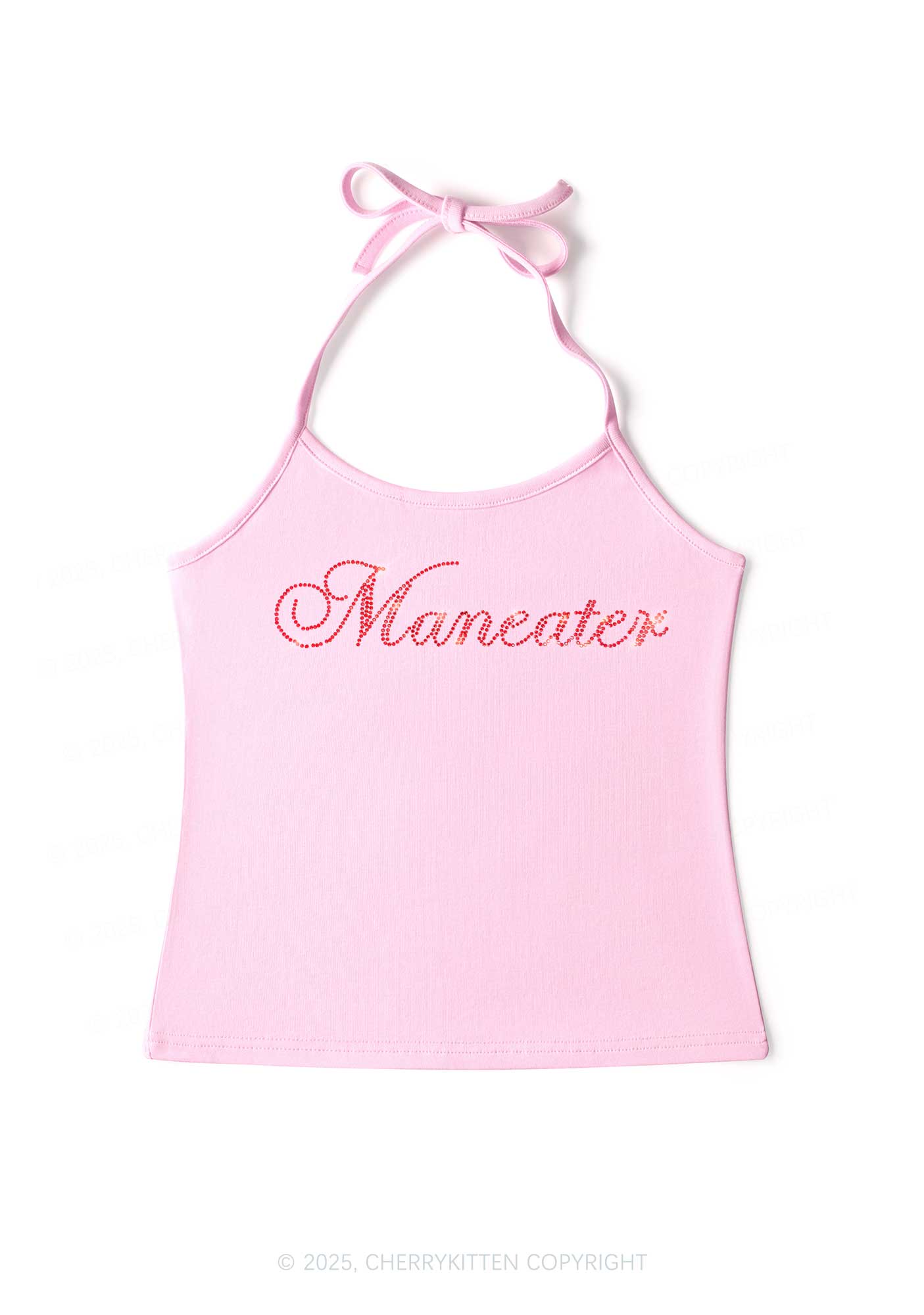 Rhinestone Maneater Y2K Halter Neck Cami Cherrykitten - Image 5