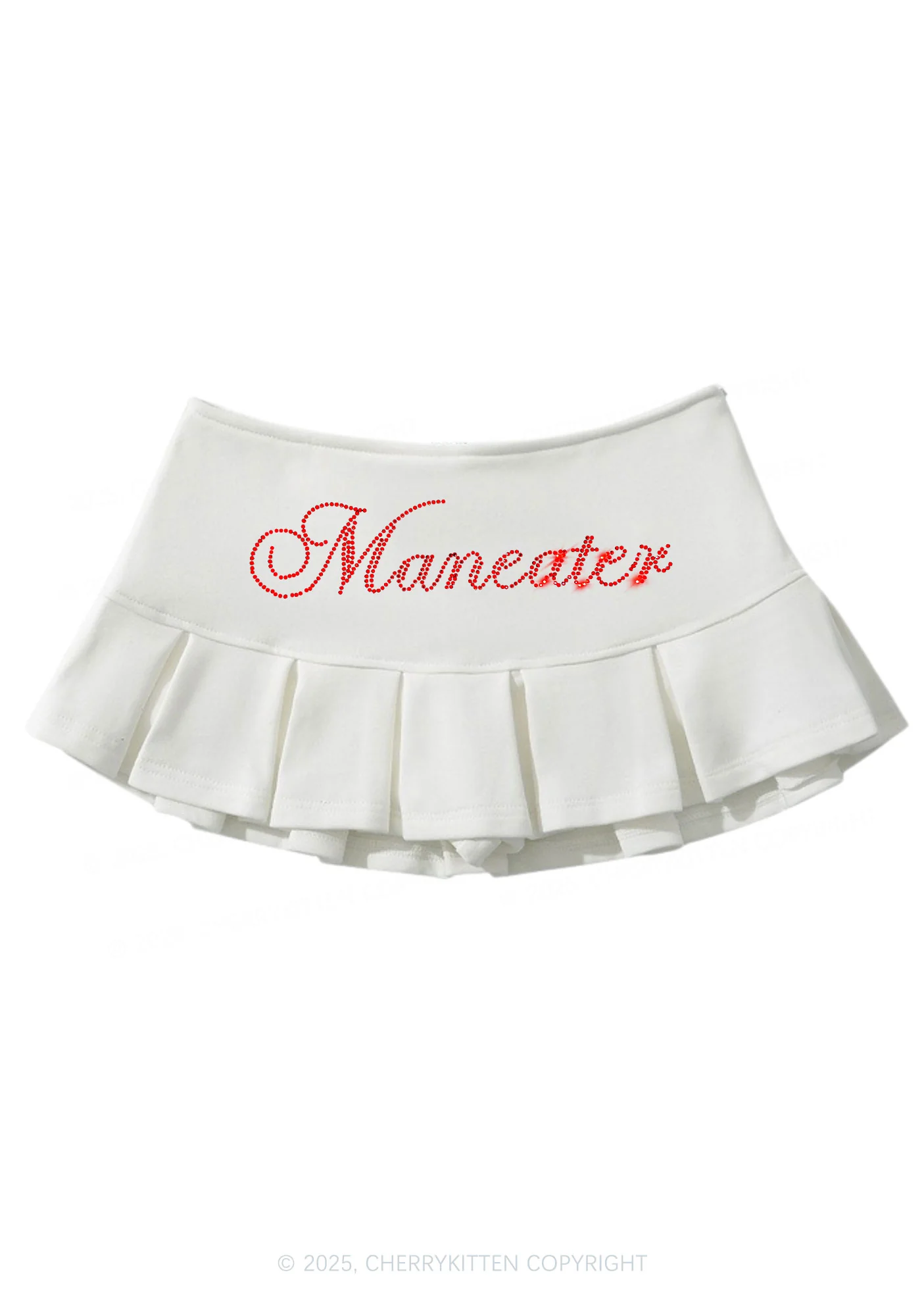 Rhinestone Maneater Y2K Mini Pleated Skirts Cherrykitten - Image 2
