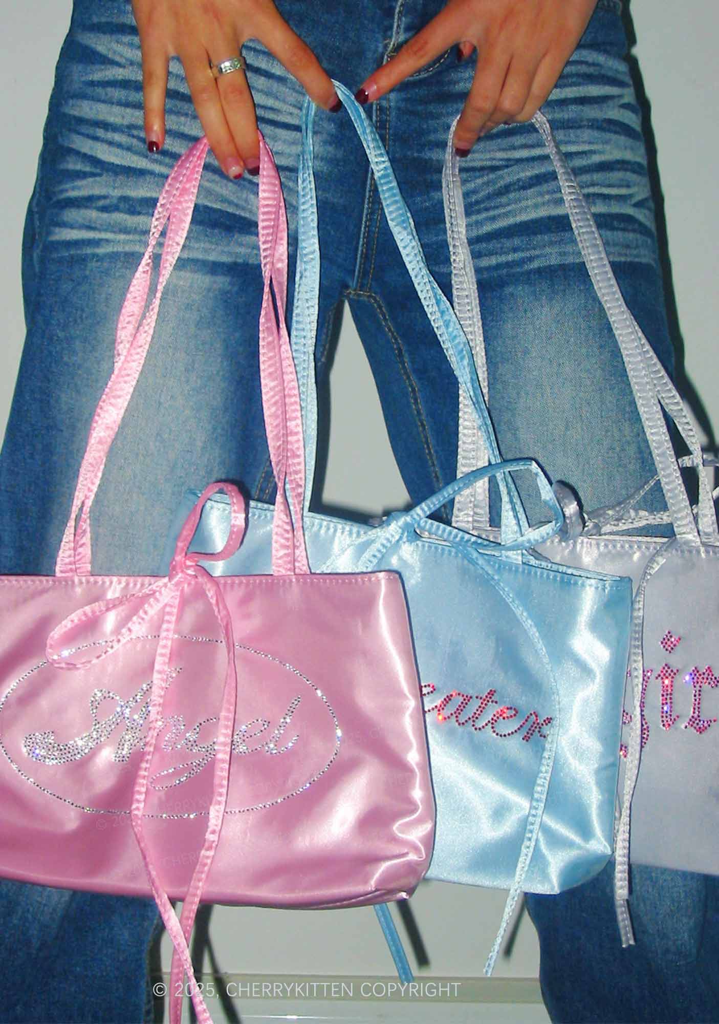 Rhinestone Maneater Y2K Satin Bags Cherrykitten - Image 2