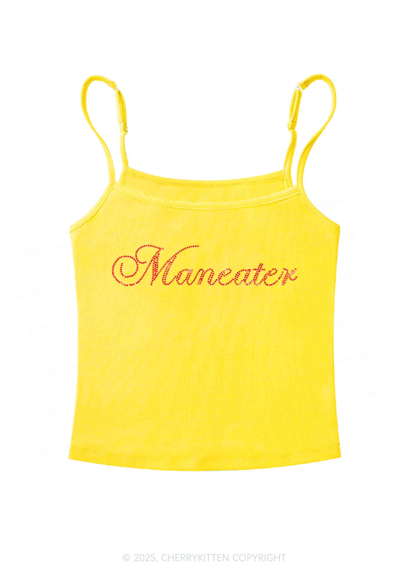 Rhinestone Maneater Y2K Spaghetti Strap Cami Cherrykitten - Image 4
