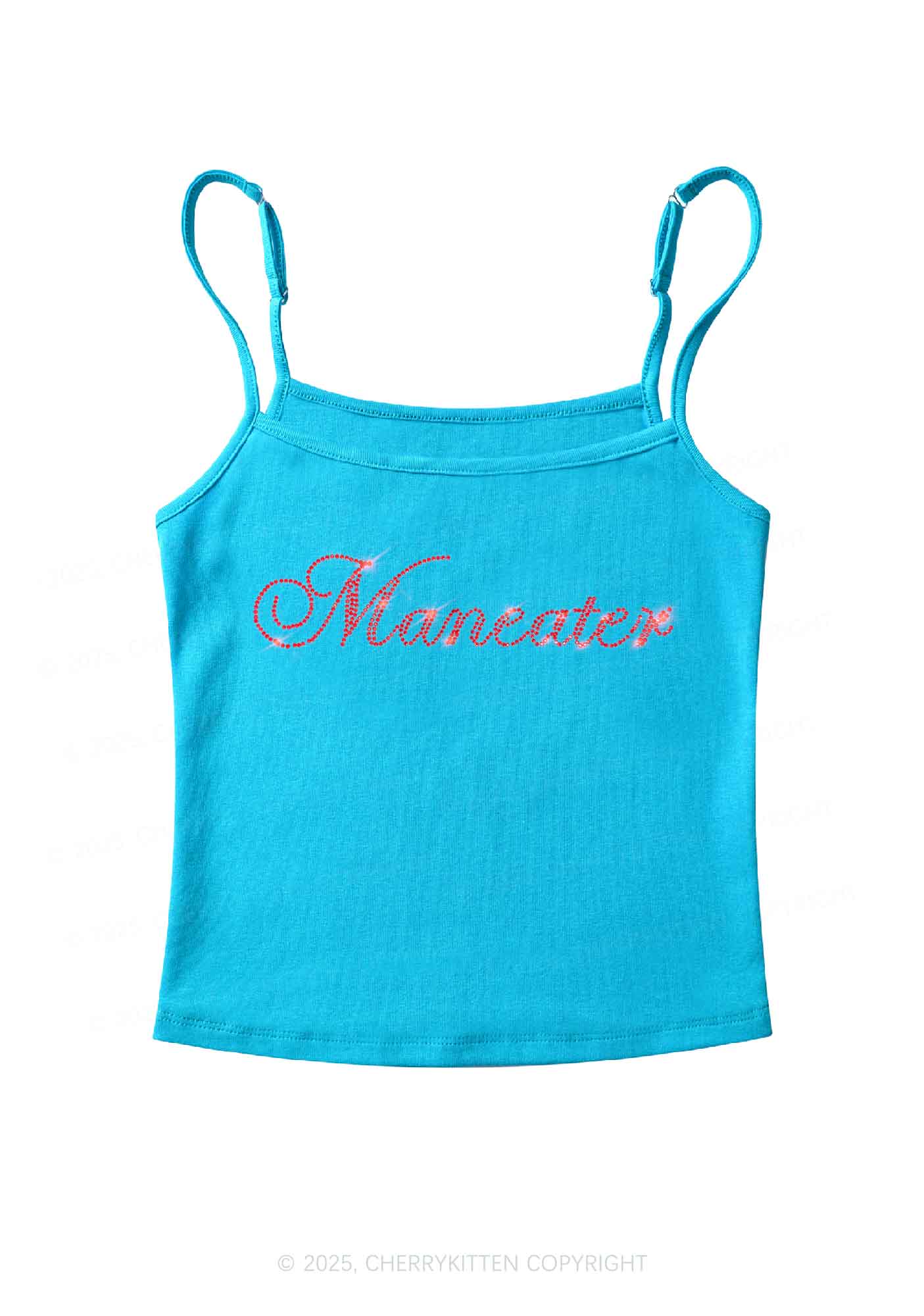 Rhinestone Maneater Y2K Spaghetti Strap Cami Cherrykitten - Image 5