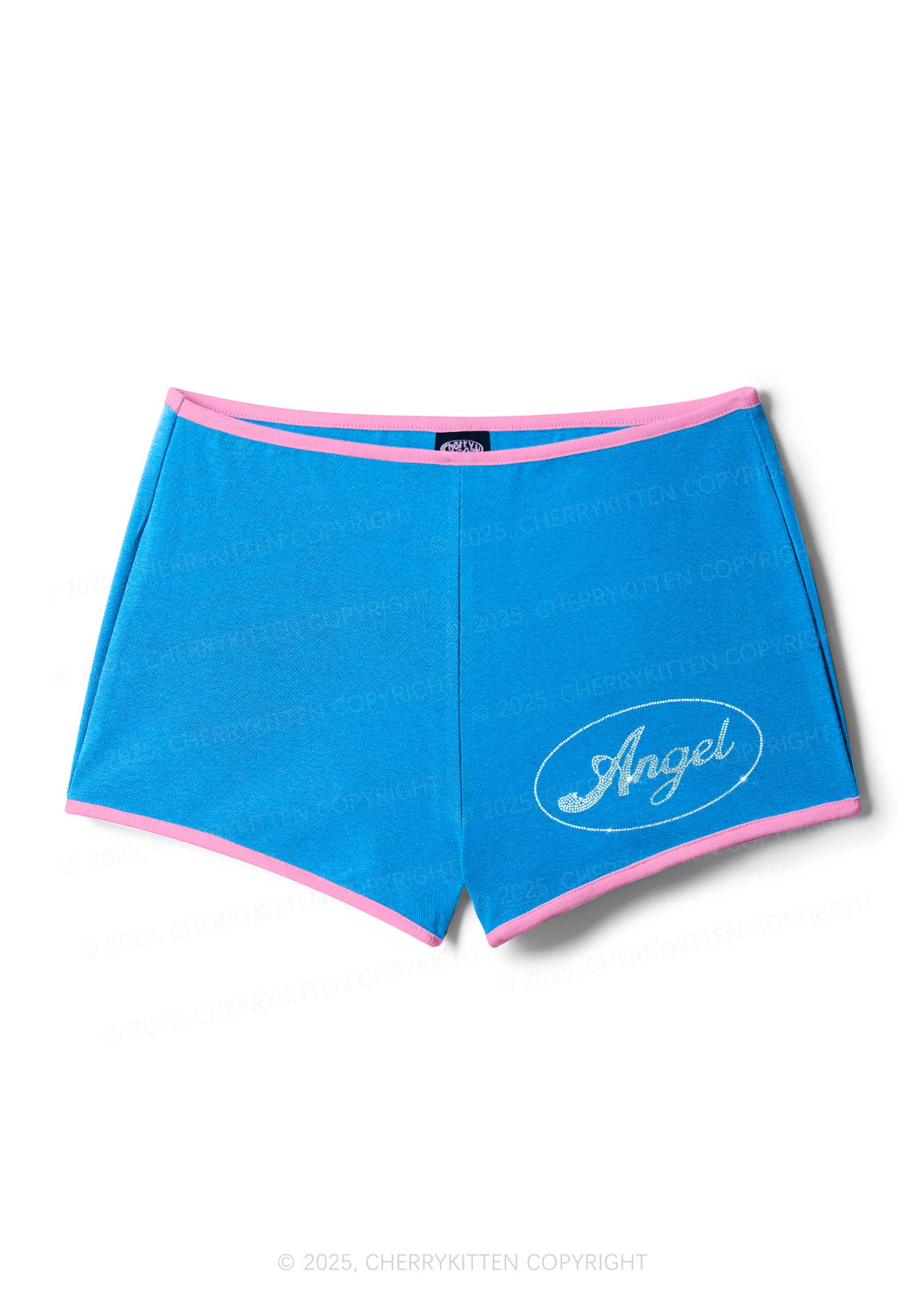 Rhinestone Mini Angel Y2K Booty Shorts Cherrykitten - Image 3