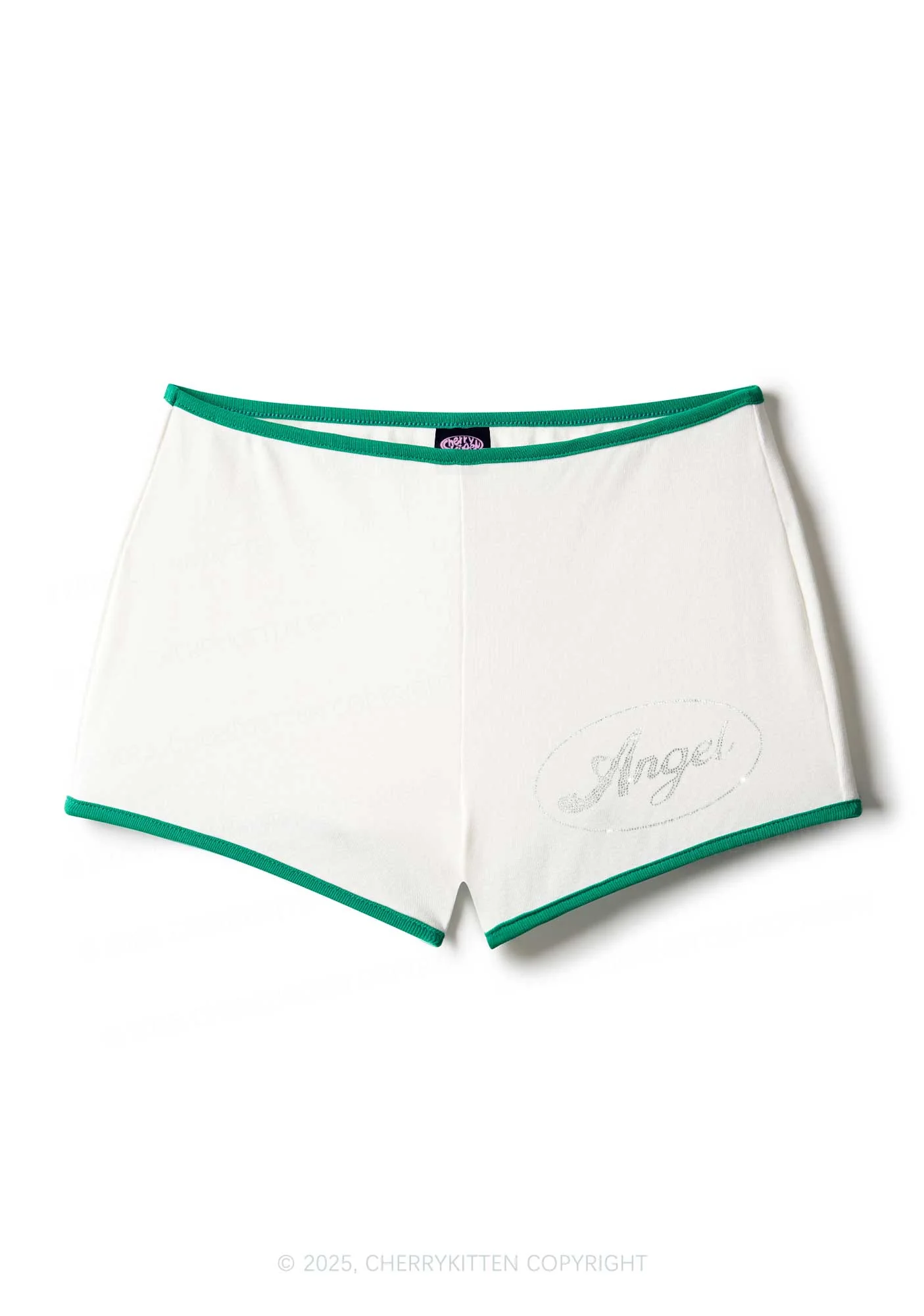 Rhinestone Mini Angel Y2K Booty Shorts Cherrykitten - Image 5