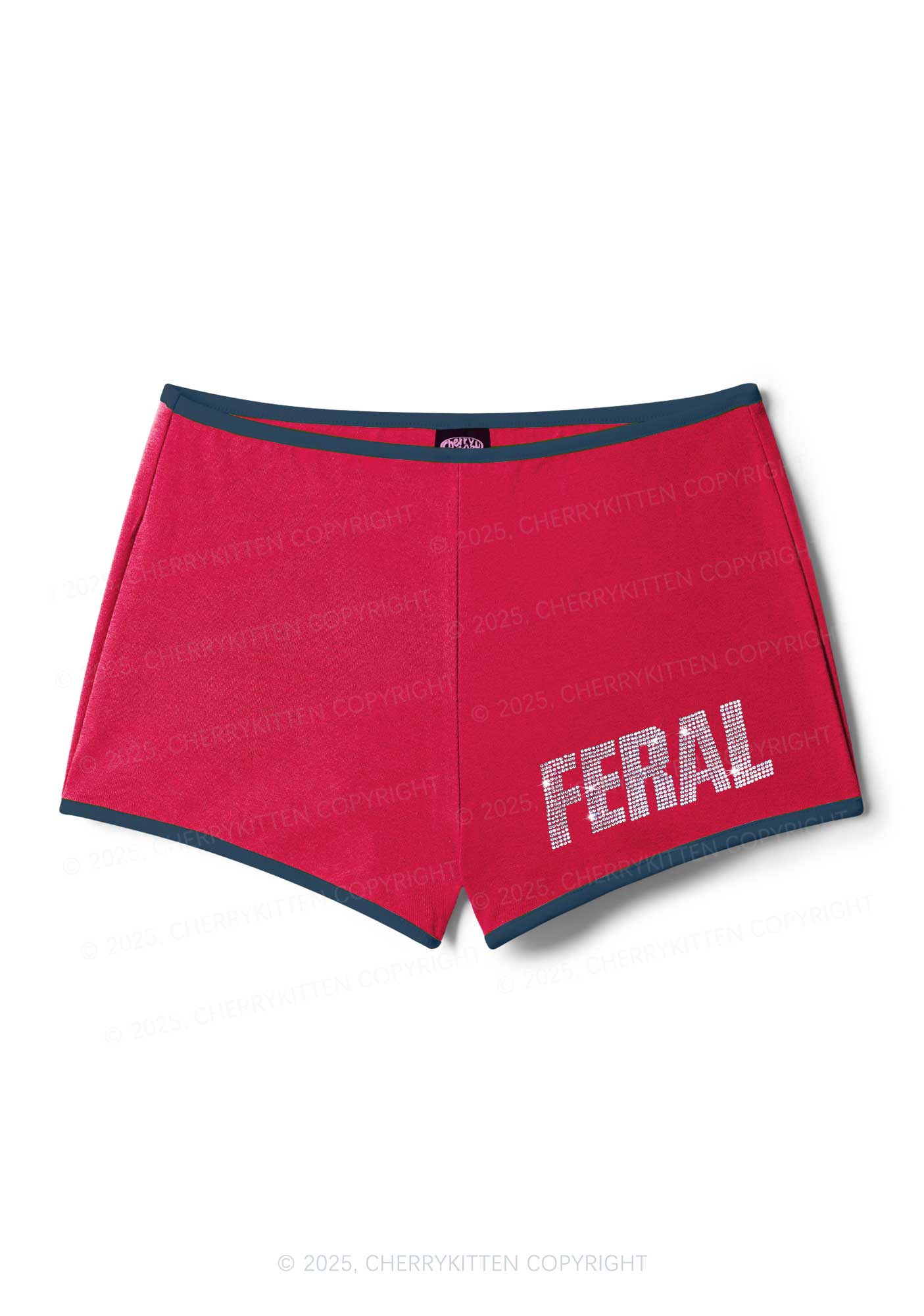 Rhinestone Mini Feral Y2K Booty Shorts Cherrykitten - Image 3