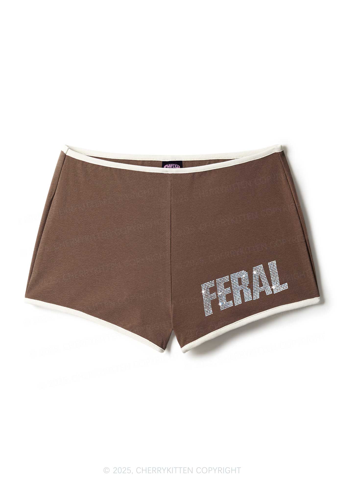 Rhinestone Mini Feral Y2K Booty Shorts Cherrykitten - Image 4