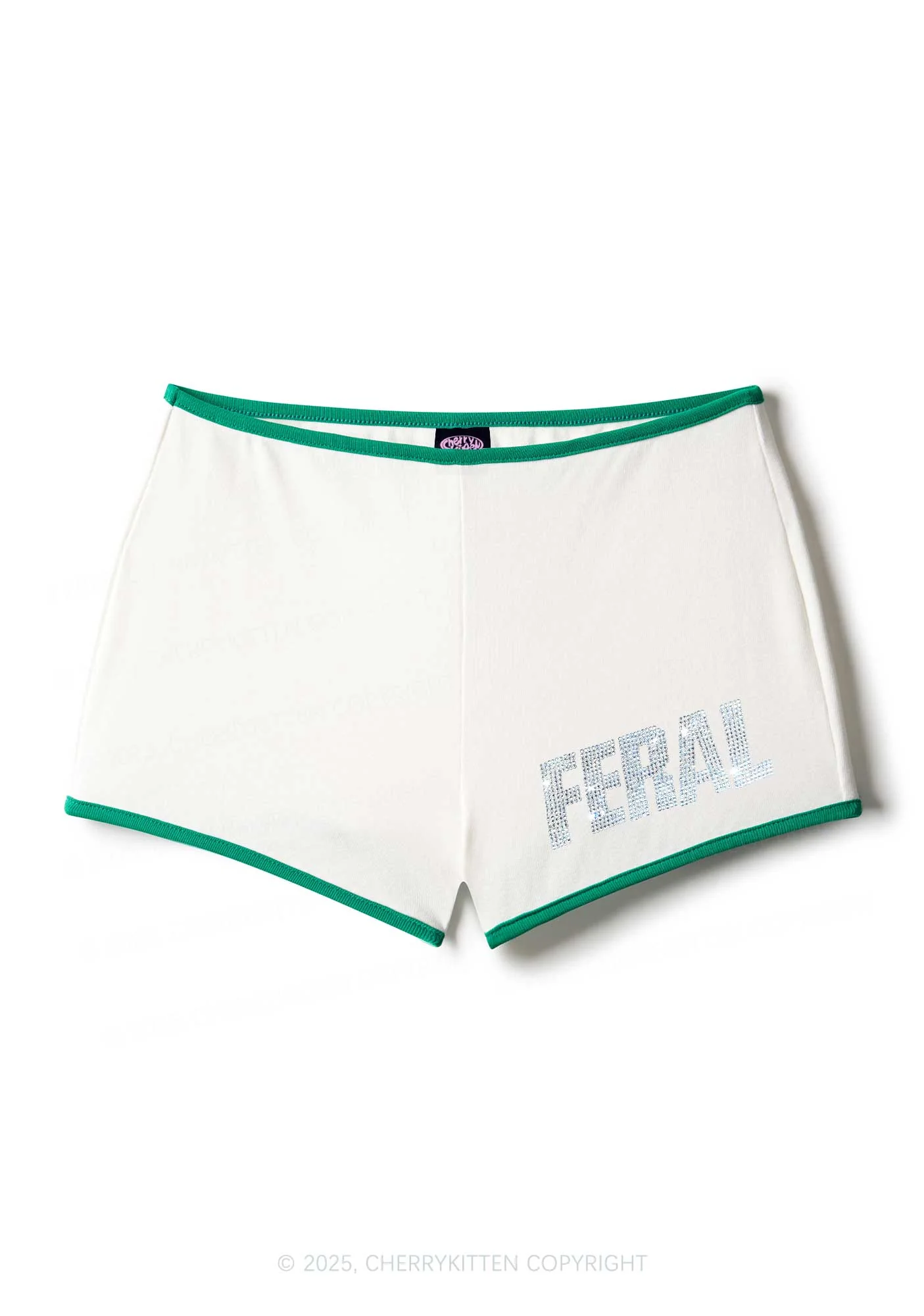 Rhinestone Mini Feral Y2K Booty Shorts Cherrykitten - Image 6