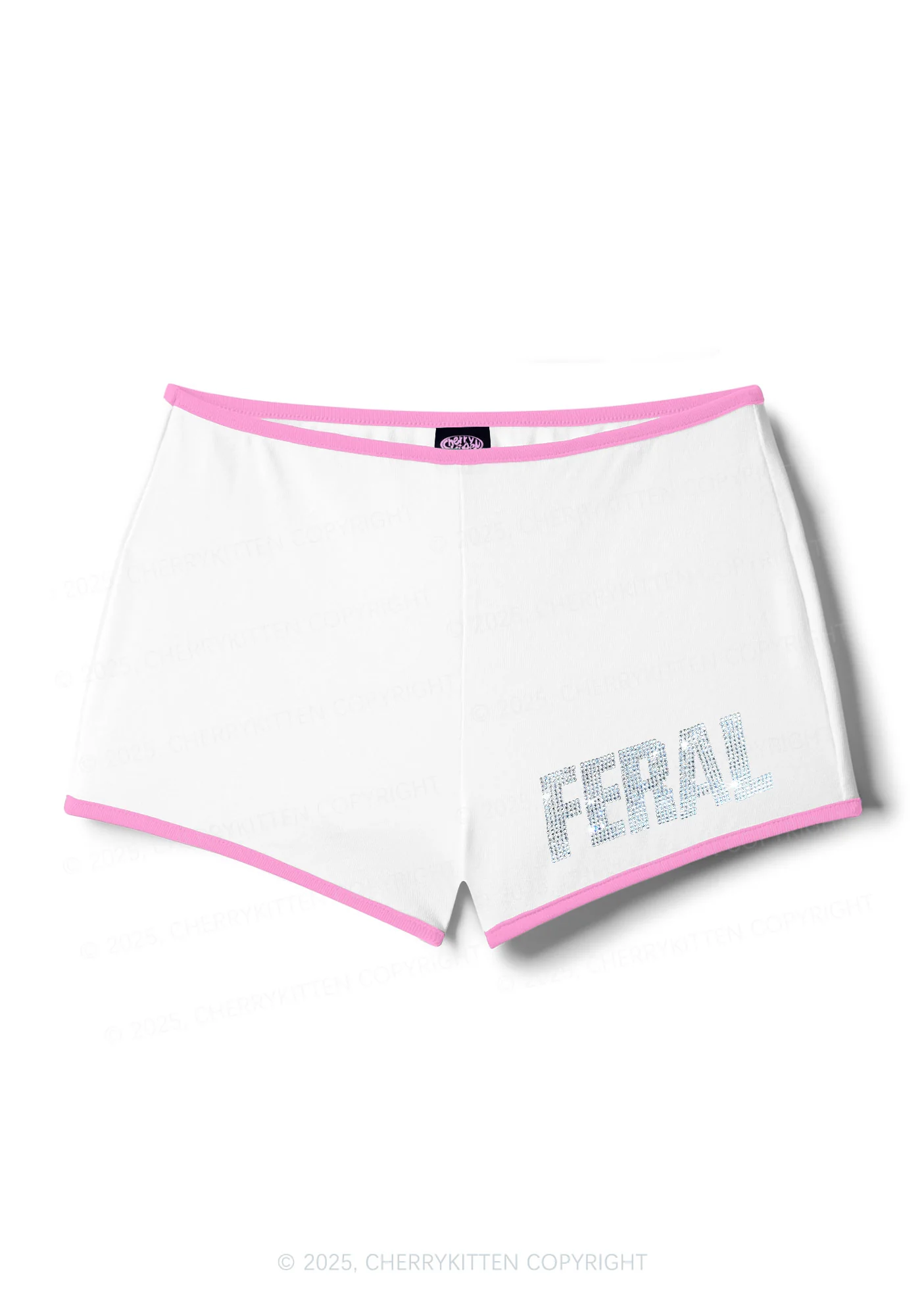 Rhinestone Mini Feral Y2K Booty Shorts Cherrykitten - Image 7