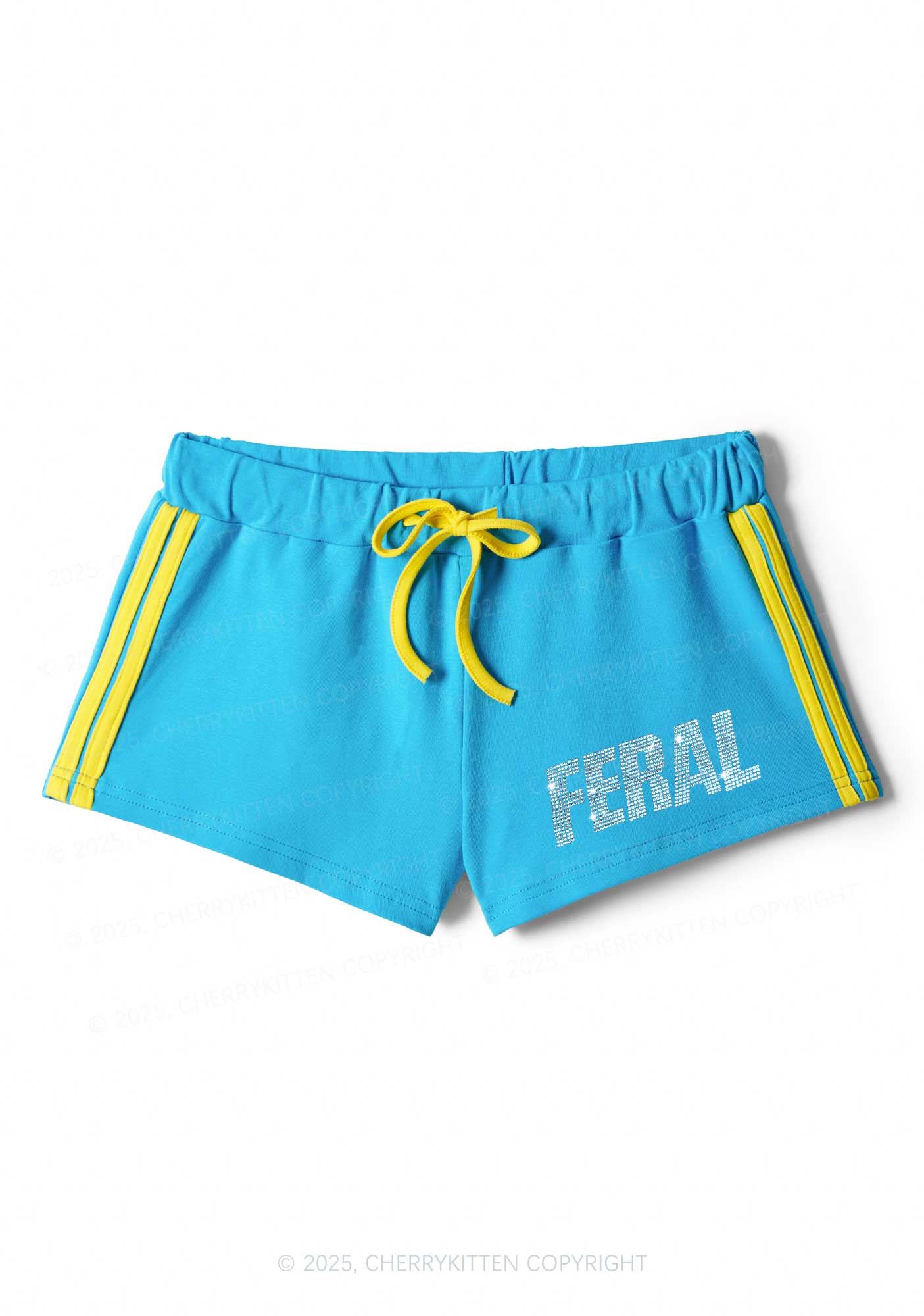Rhinestone Mini Feral Y2K Drawstring Mini Shorts Cherrykitten - Image 4