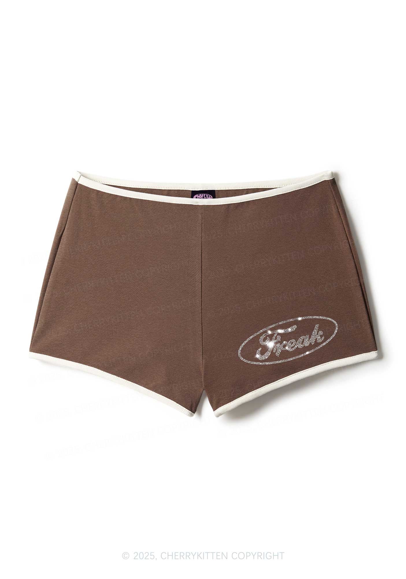 Rhinestone Mini Oval Freak Y2K Booty Shorts Cherrykitten - Image 5