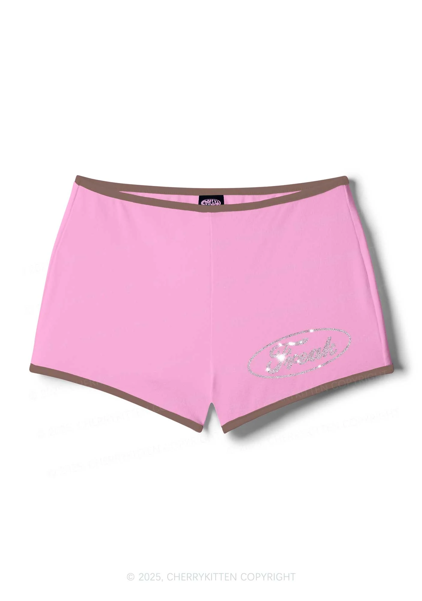 Rhinestone Mini Oval Freak Y2K Booty Shorts Cherrykitten - Image 7