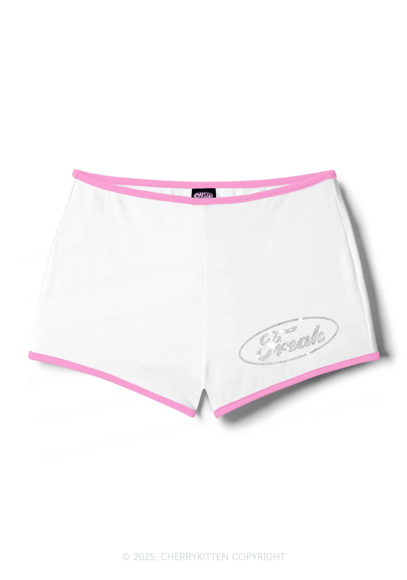 Rhinestone Mini Oval Freak Y2K Booty Shorts Cherrykitten - Image 8