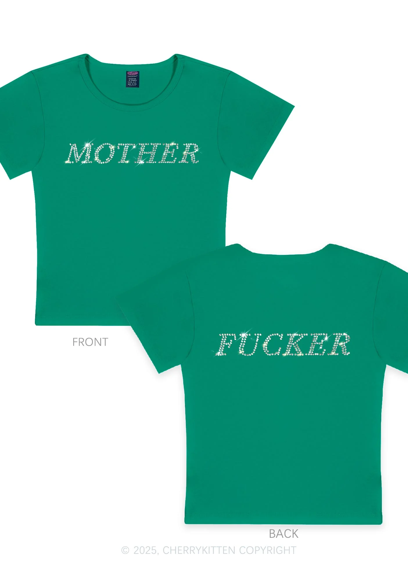 Rhinestone Motherfxcker Two Sides Y2K Baby Tee Cherrykitten - Image 10