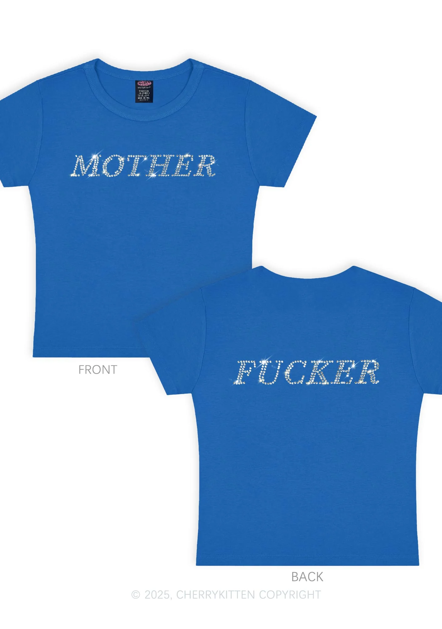 Rhinestone Motherfxcker Two Sides Y2K Baby Tee Cherrykitten - Image 12