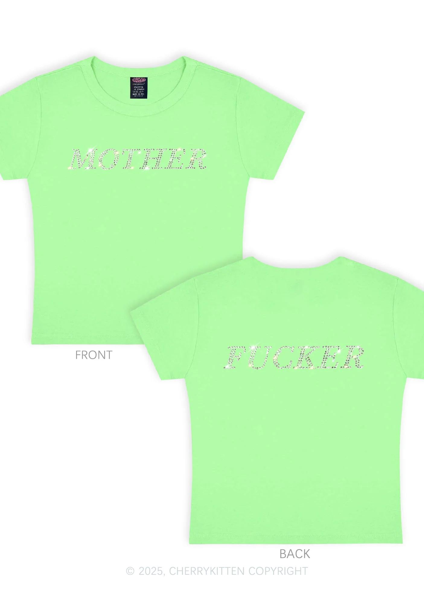 Rhinestone Motherfxcker Two Sides Y2K Baby Tee Cherrykitten - Image 14