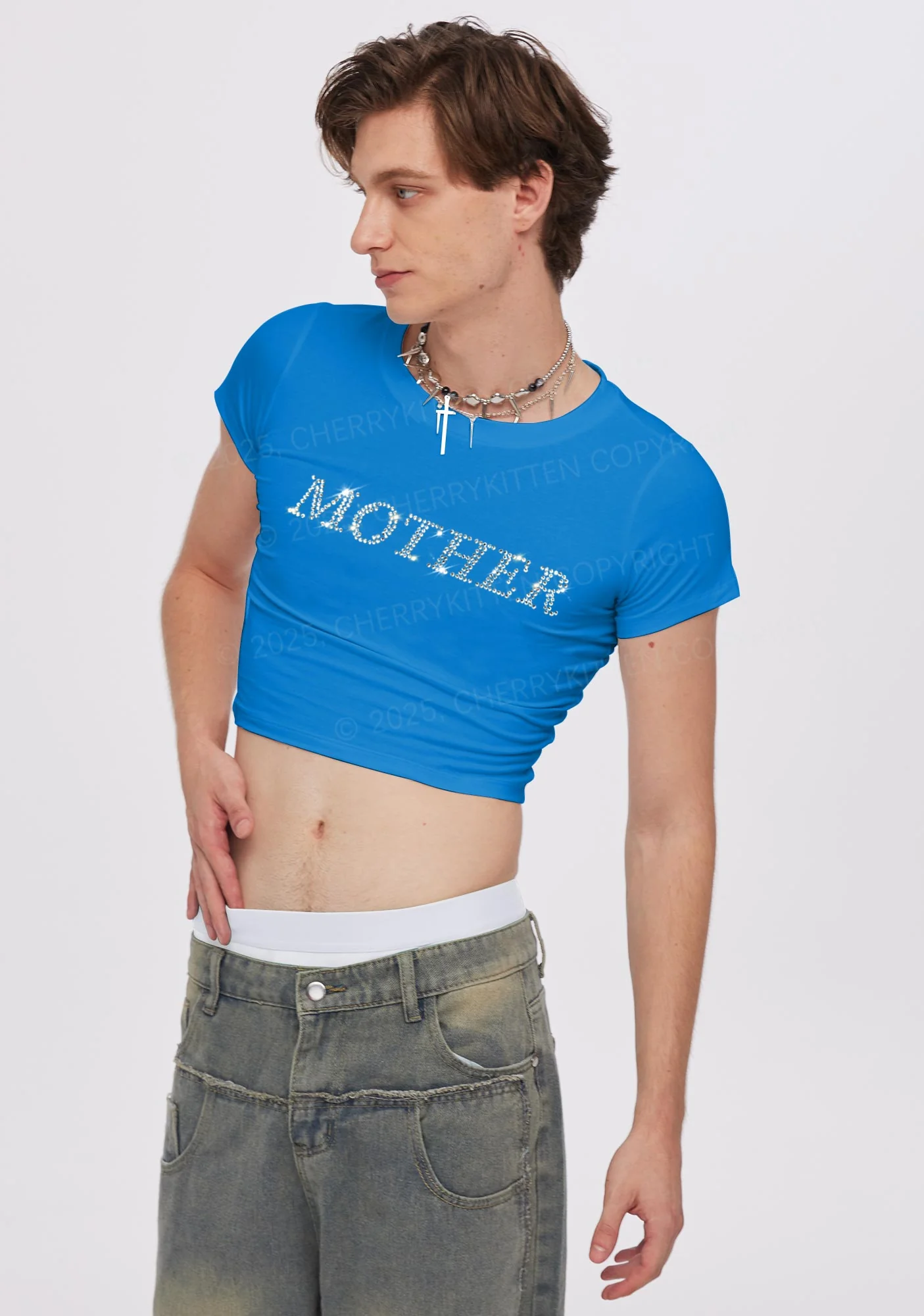 Rhinestone Motherfxcker Two Sides Y2K Baby Tee Cherrykitten - Image 5
