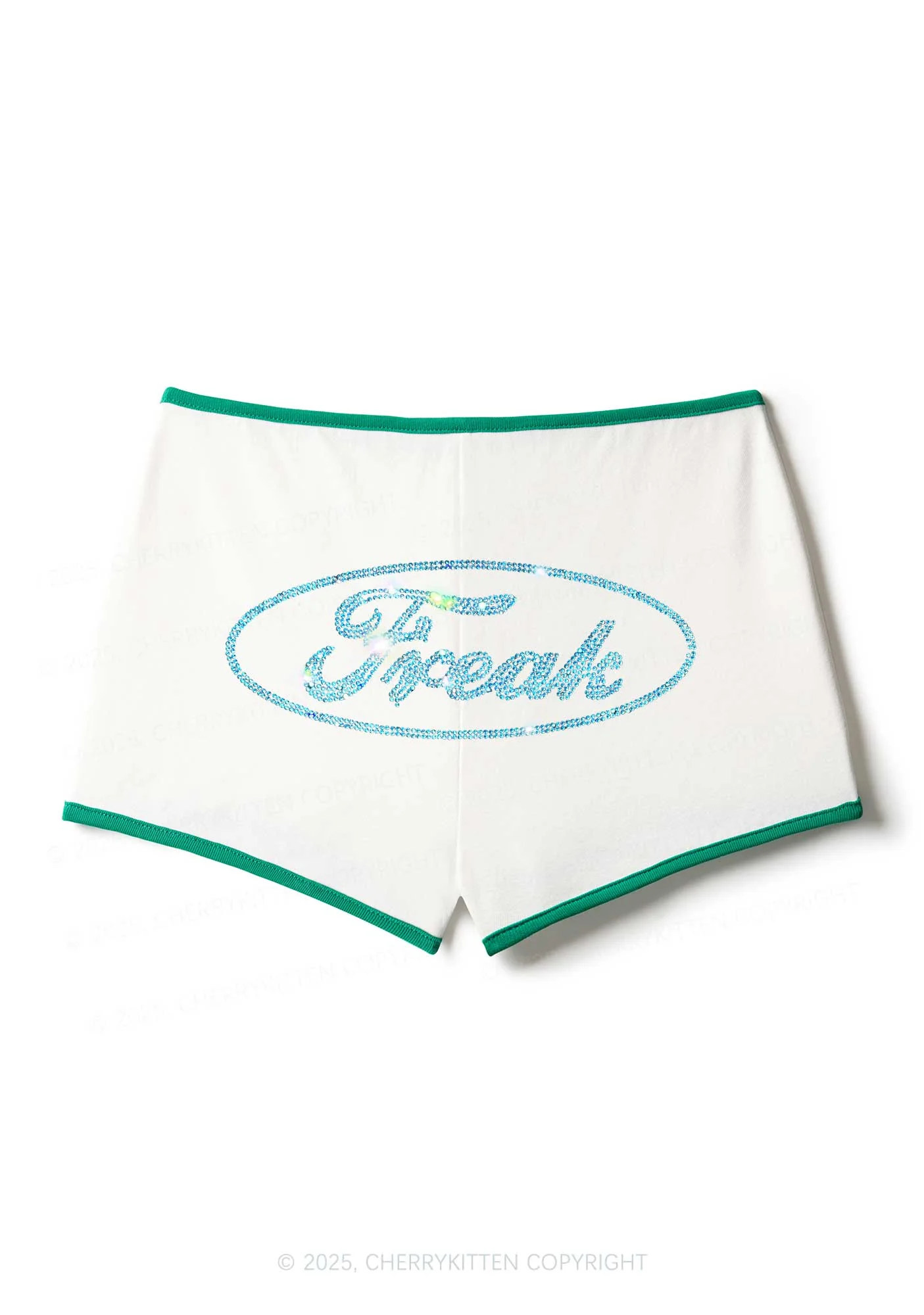 Rhinestone Oval Freak Y2K Booty Shorts Cherrykitten - Image 3