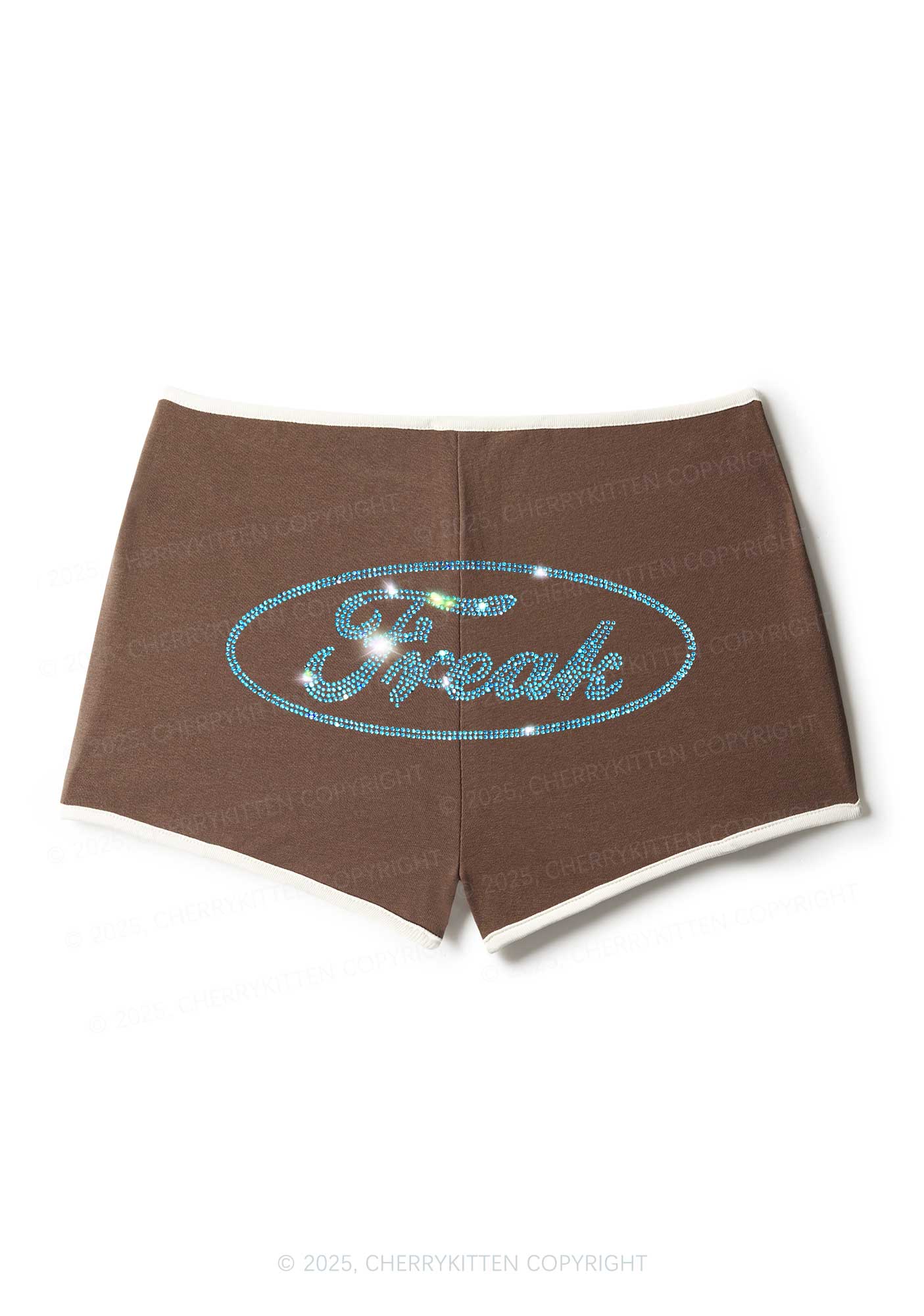 Rhinestone Oval Freak Y2K Booty Shorts Cherrykitten - Image 4