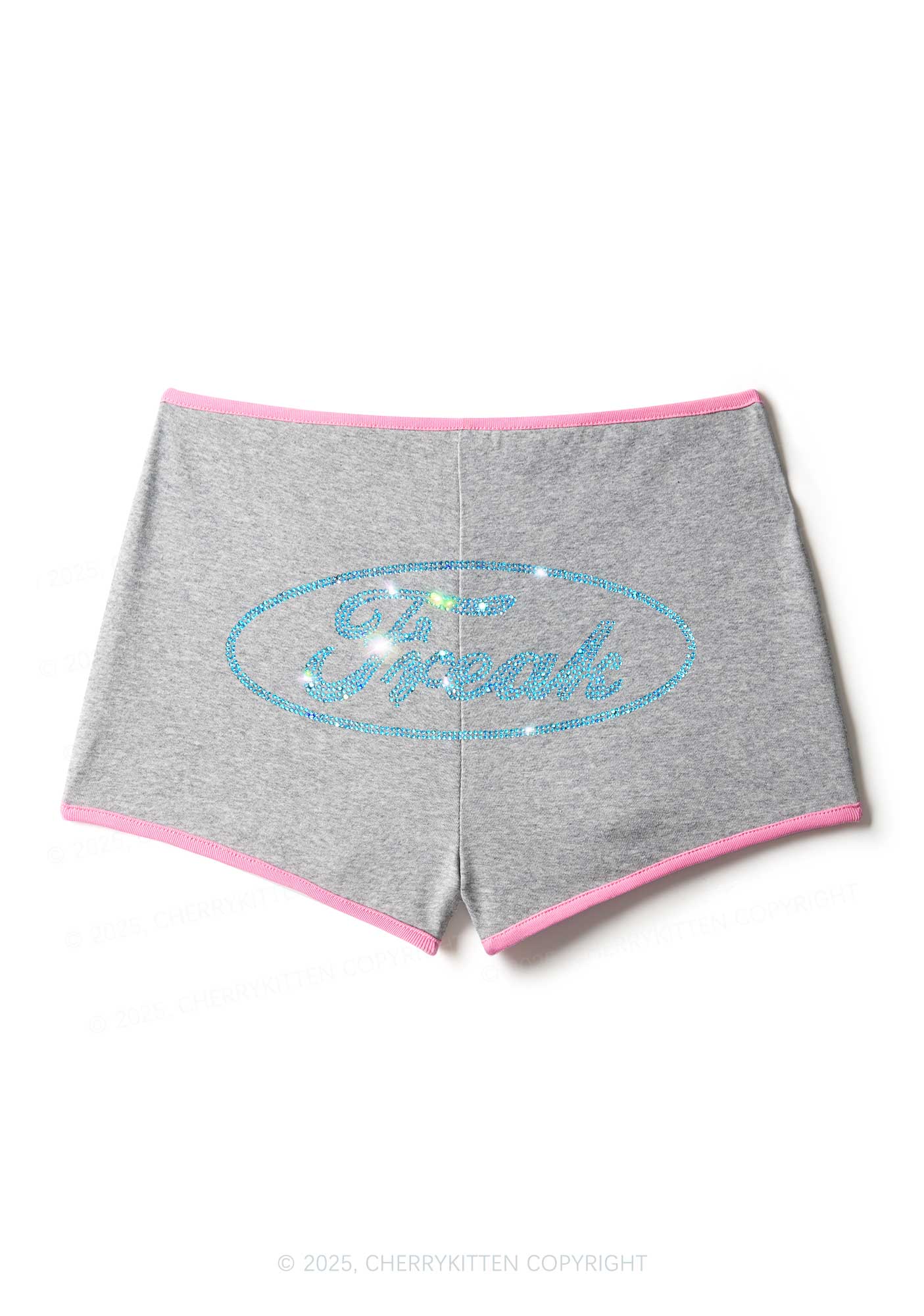 Rhinestone Oval Freak Y2K Booty Shorts Cherrykitten - Image 5