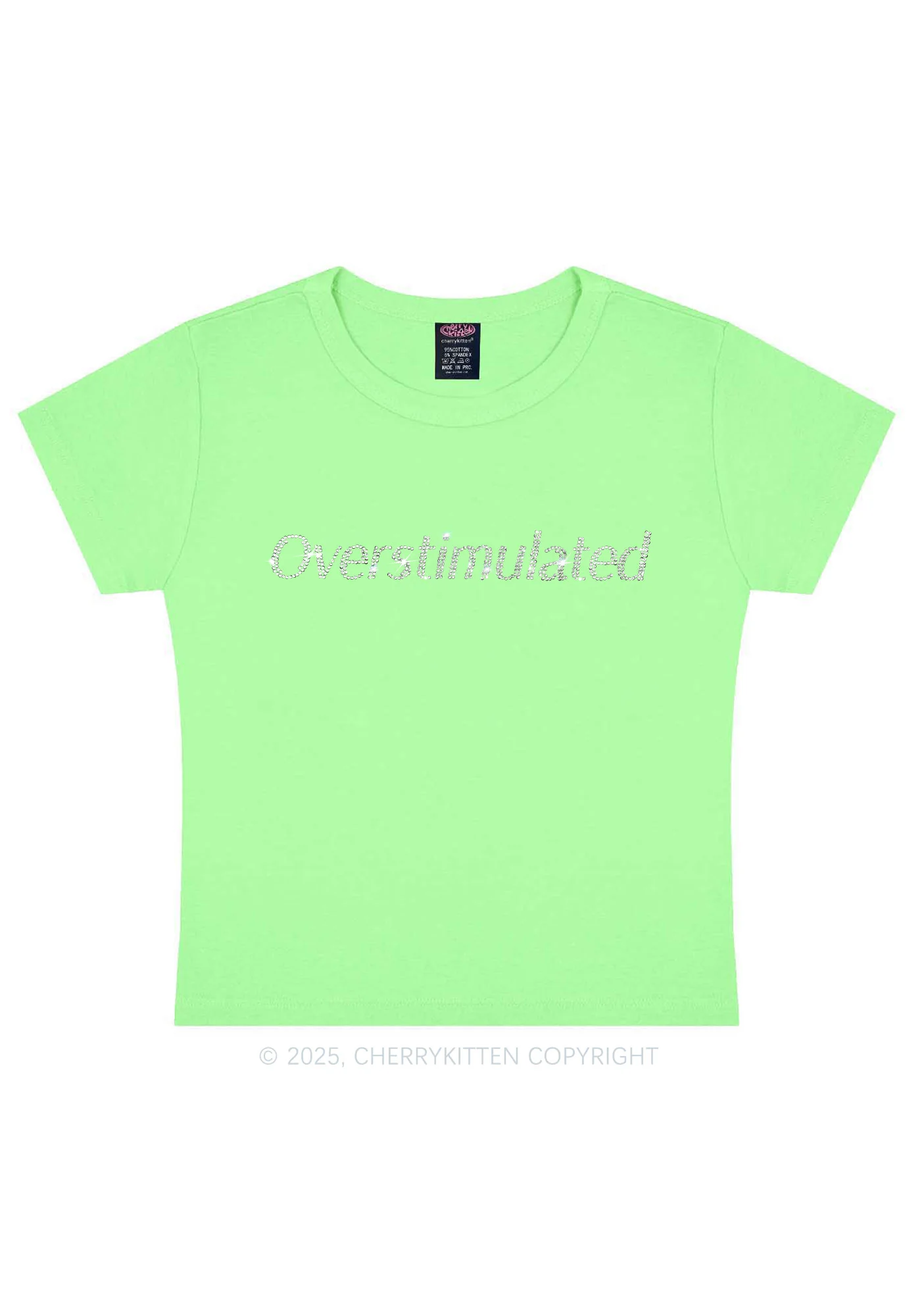 Rhinestone Overstimulated Y2K Baby Tee Cherrykitten - Image 10