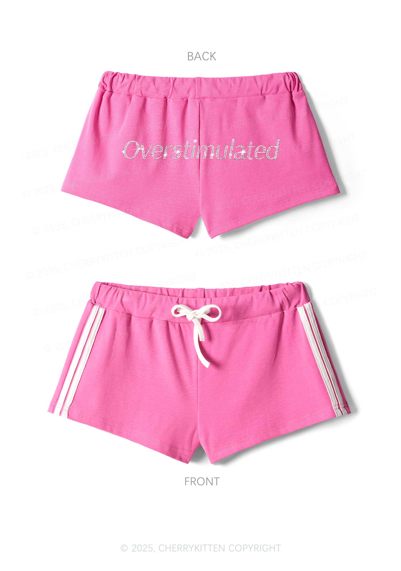 Rhinestone Overstimulated Y2K Drawstring Mini Shorts Cherrykitten - Image 4