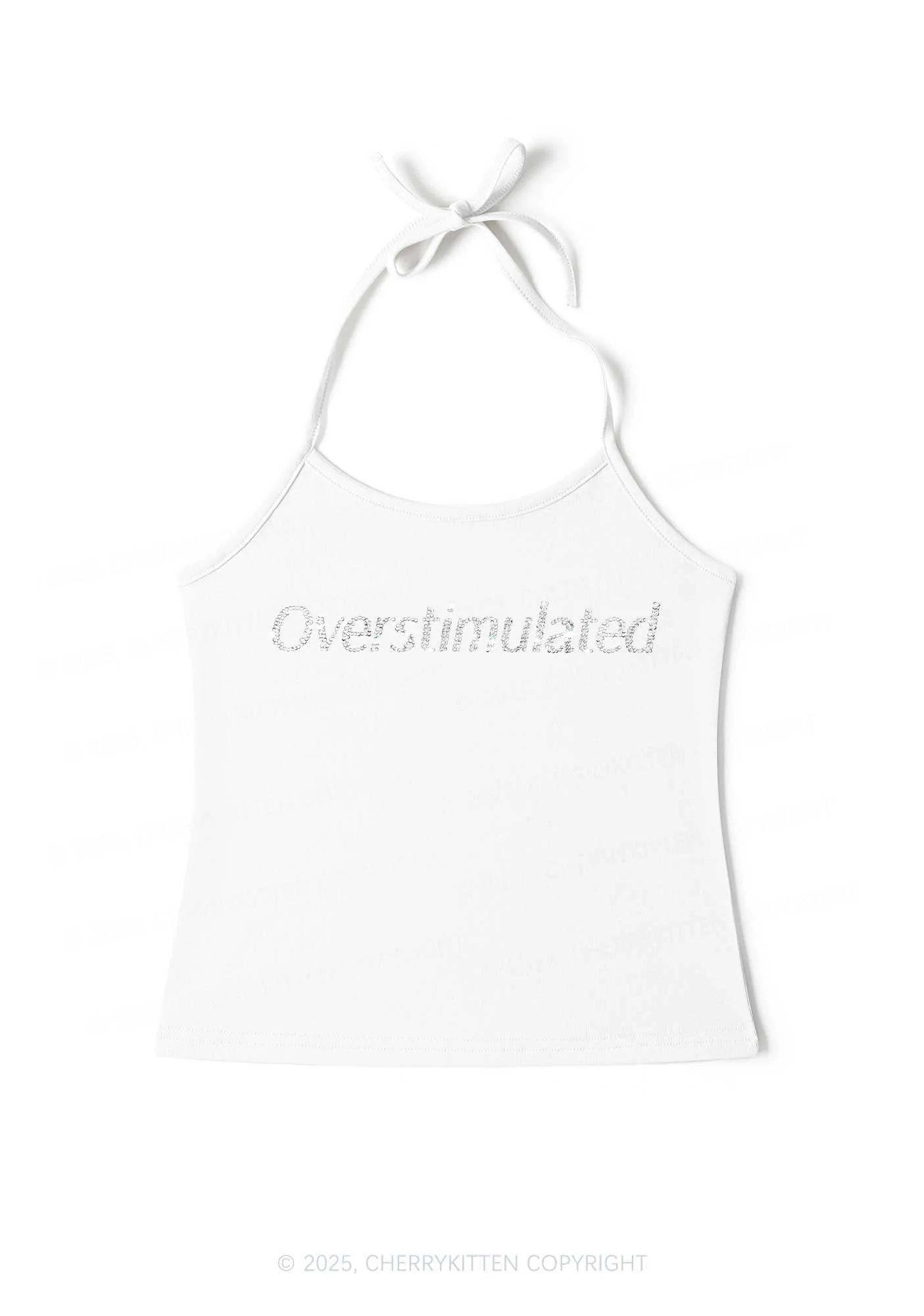 Rhinestone Overstimulated Y2K Halter Neck Cami Cherrykitten - Image 6