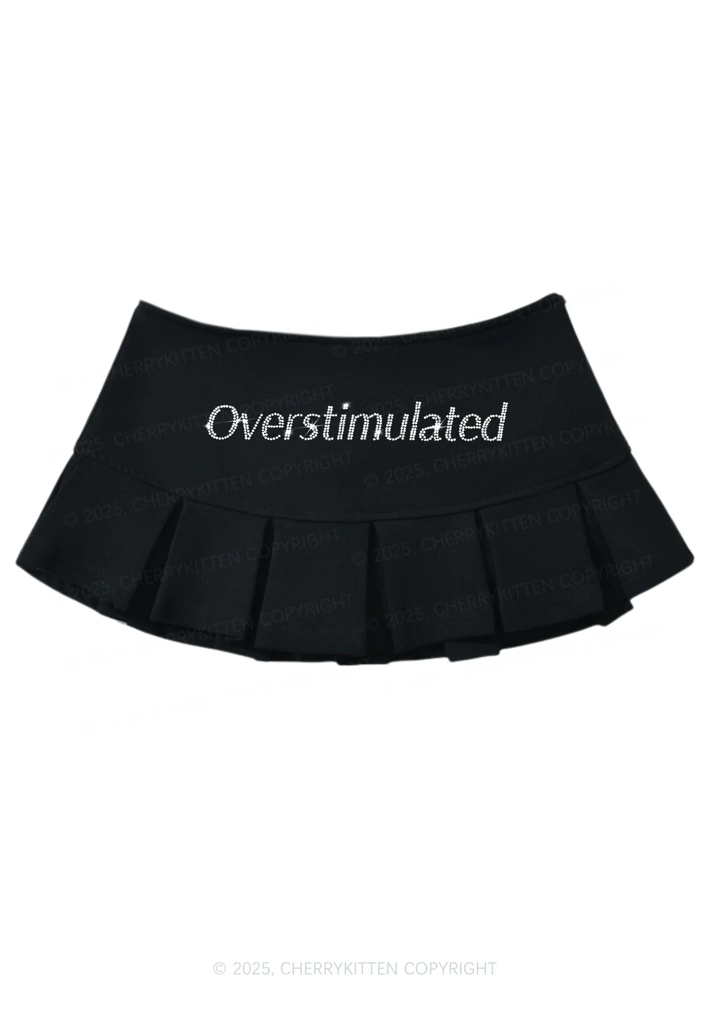 Rhinestone Overstimulated Y2K Mini Pleated Skirts Cherrykitten - Image 2