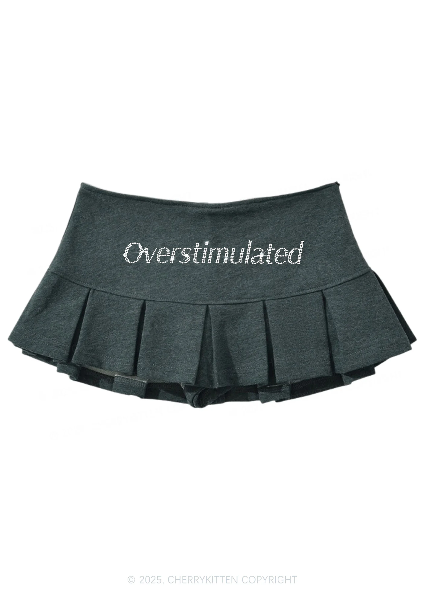 Rhinestone Overstimulated Y2K Mini Pleated Skirts Cherrykitten - Image 3