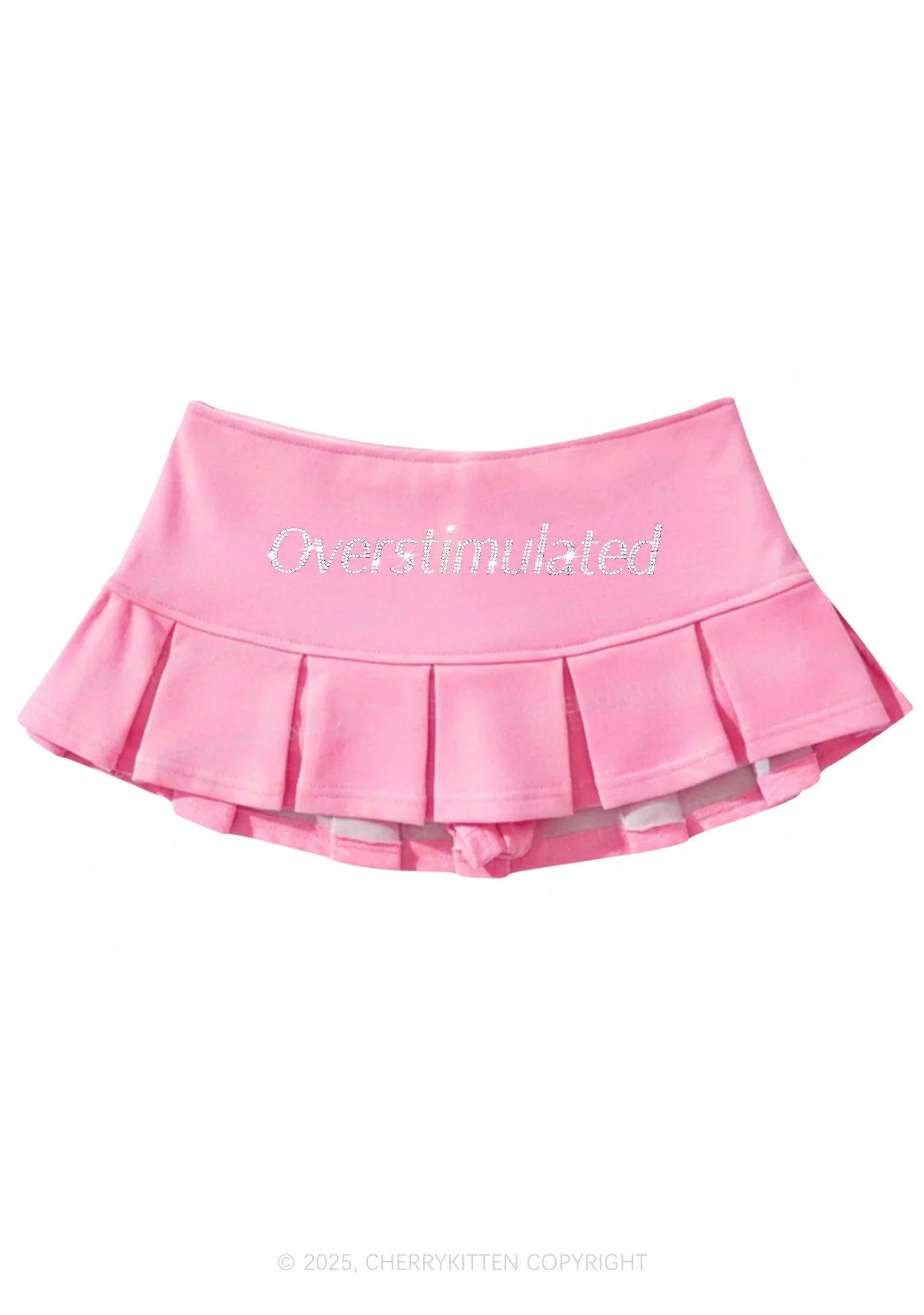 Rhinestone Overstimulated Y2K Mini Pleated Skirts Cherrykitten - Image 5