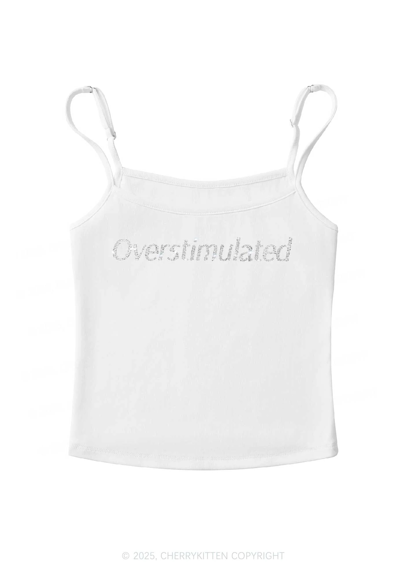 Rhinestone Overstimulated Y2K Spaghetti Strap Cami Cherrykitten - Image 7