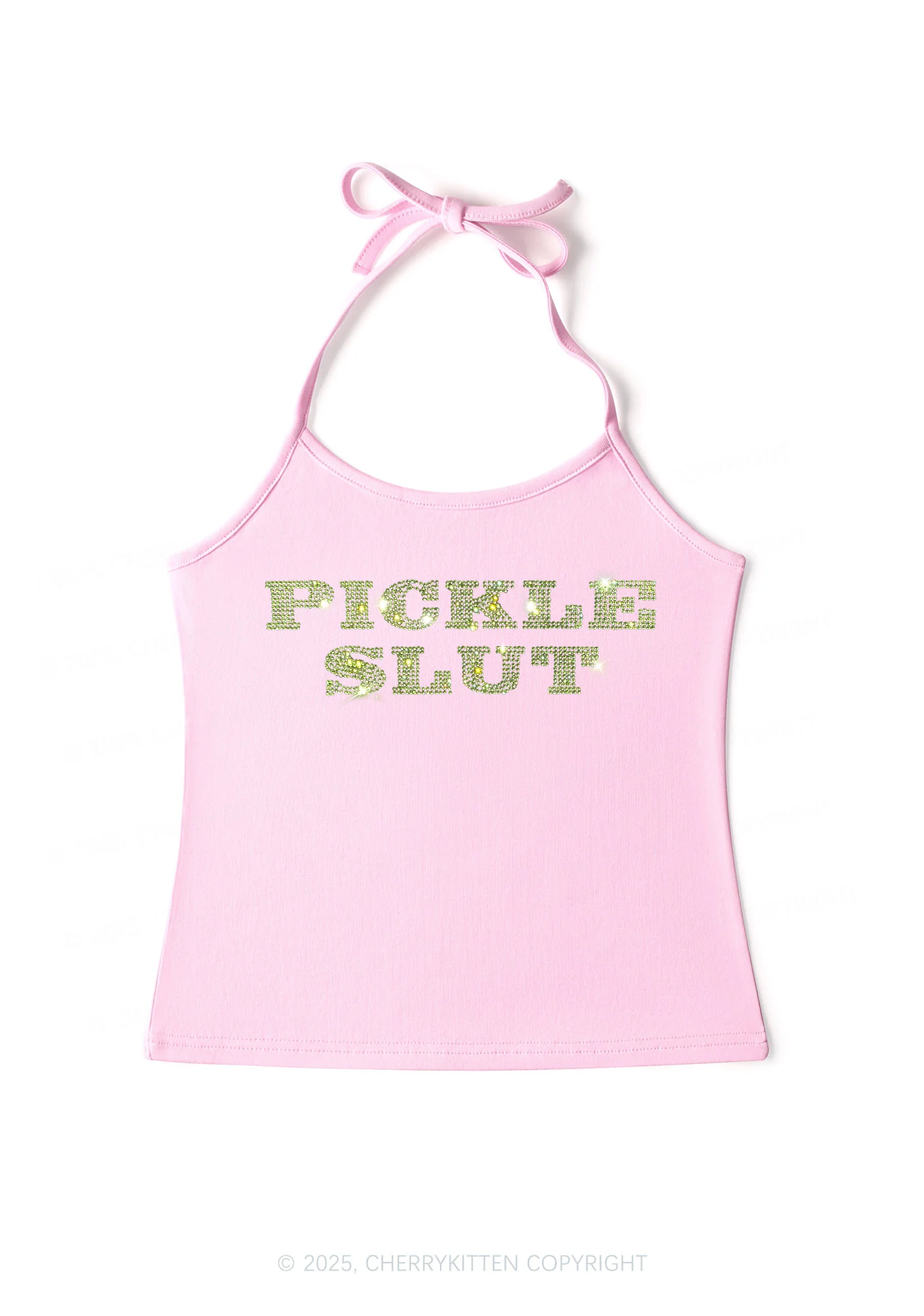 Rhinestone Pickle Slxt Y2K Halter Neck Cami Cherrykitten - Image 2