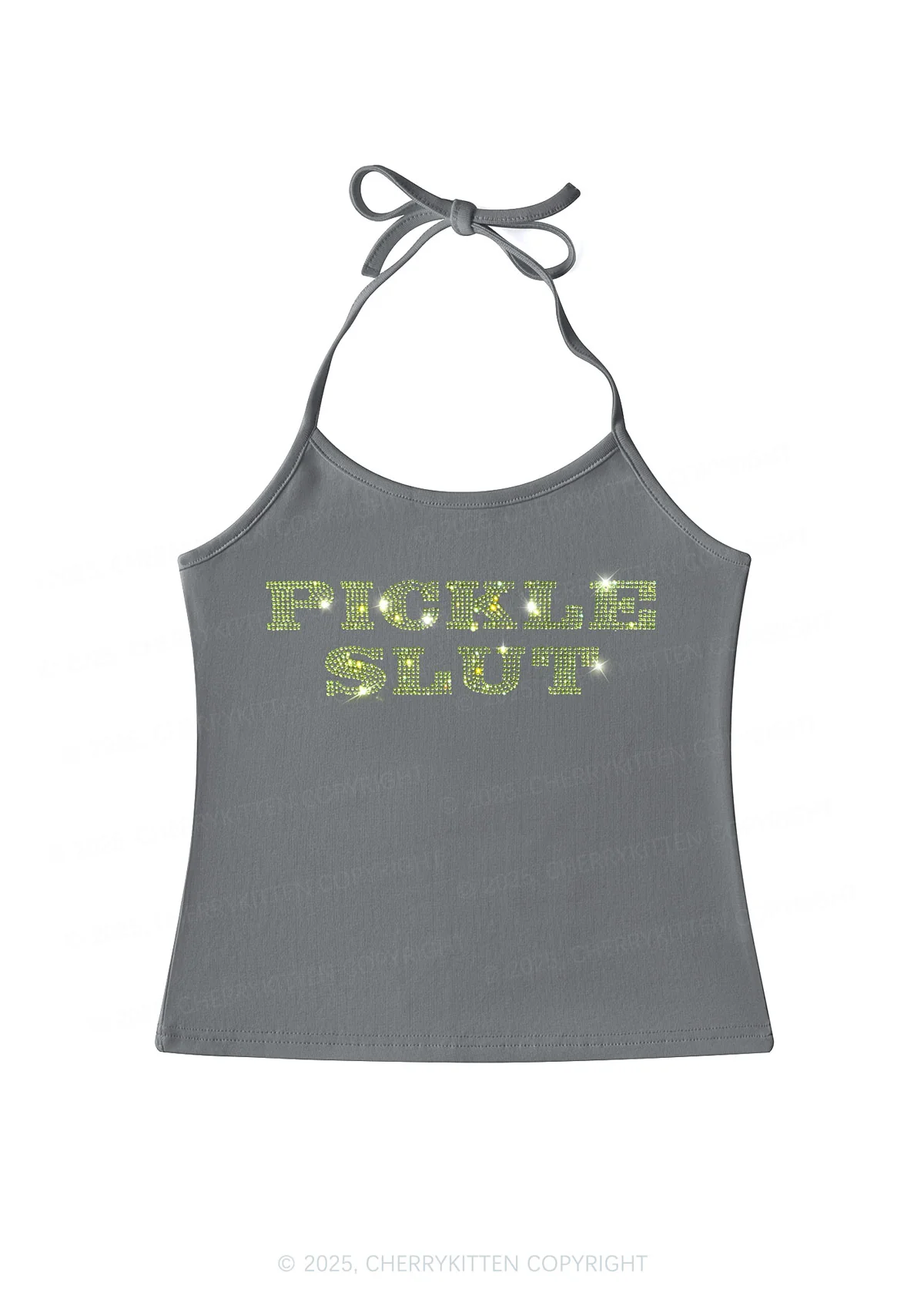 Rhinestone Pickle Slxt Y2K Halter Neck Cami Cherrykitten - Image 5