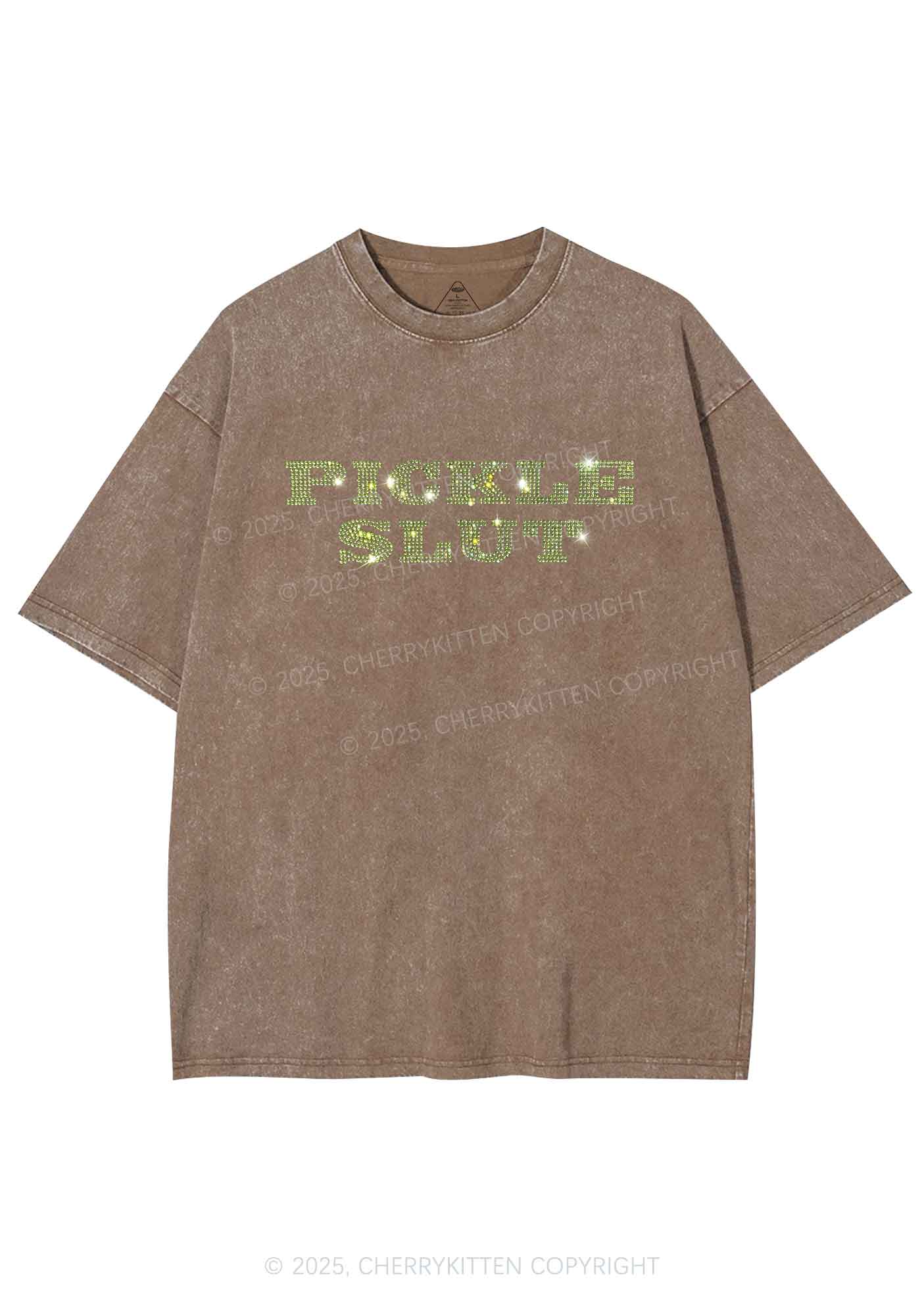 Rhinestone Pickle Slxt Y2K Shirts Washed Tee Cherrykitten - Image 6