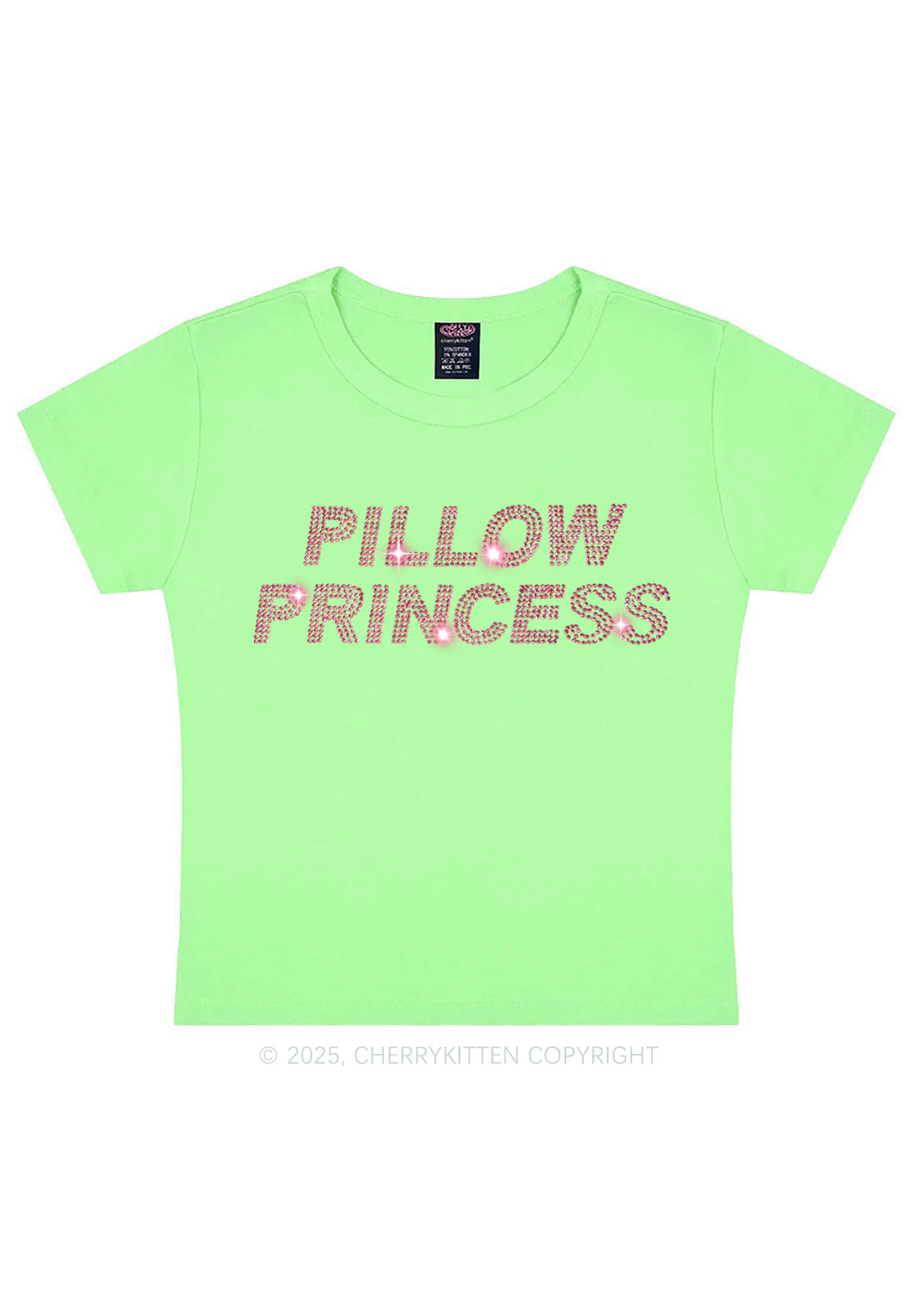 Rhinestone Pillow Princess Y2K Baby Tee Cherrykitten - Image 9