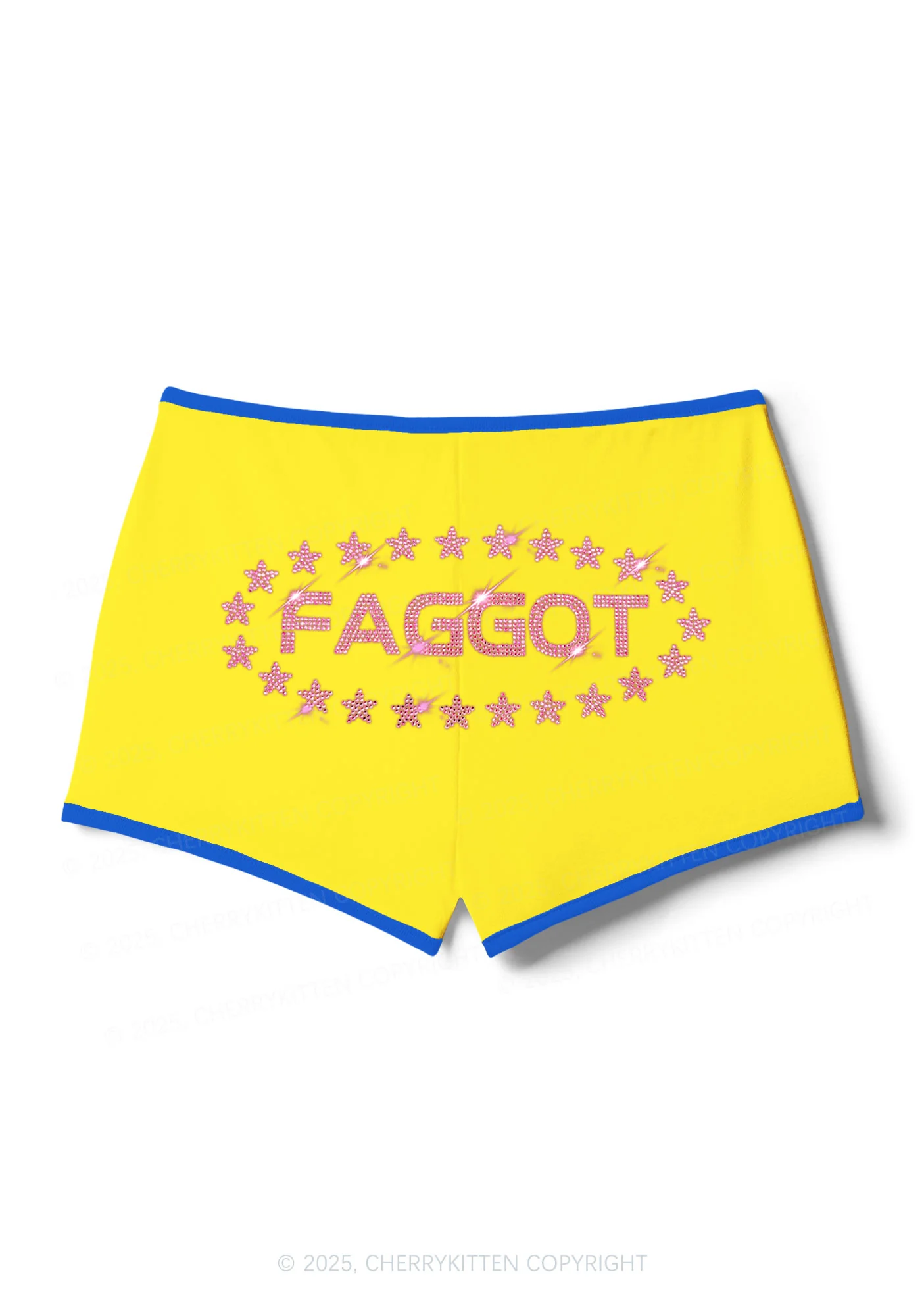 Rhinestone Pink Faggot Stars Pride Y2K Booty Shorts Cherrykitten - Image 7