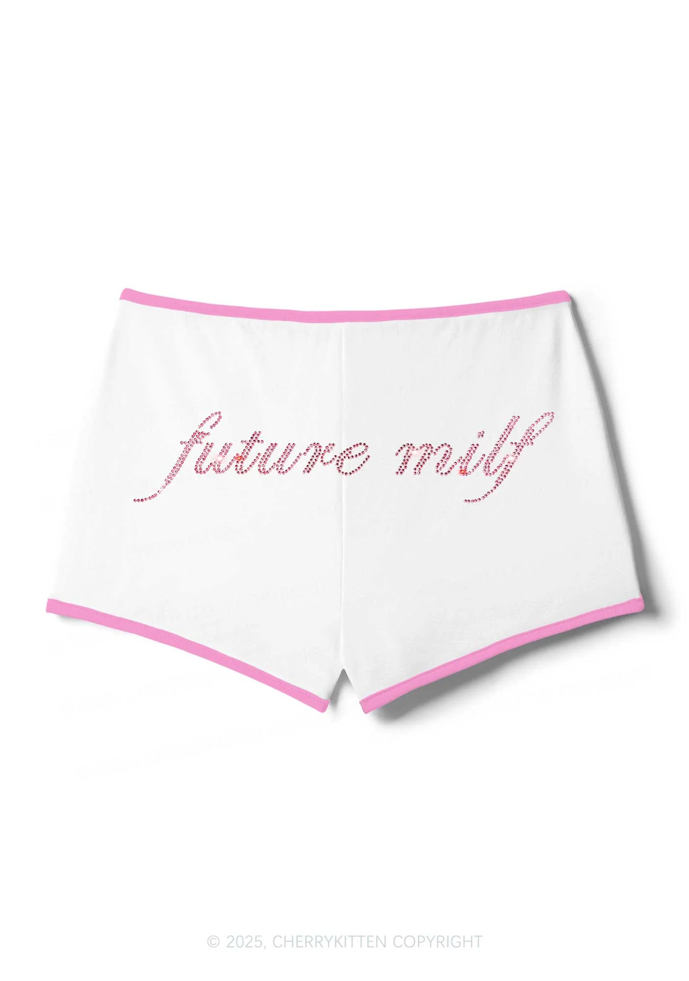 Rhinestone Pink Future Mxxf Y2K Booty Shorts Cherrykitten - Image 4