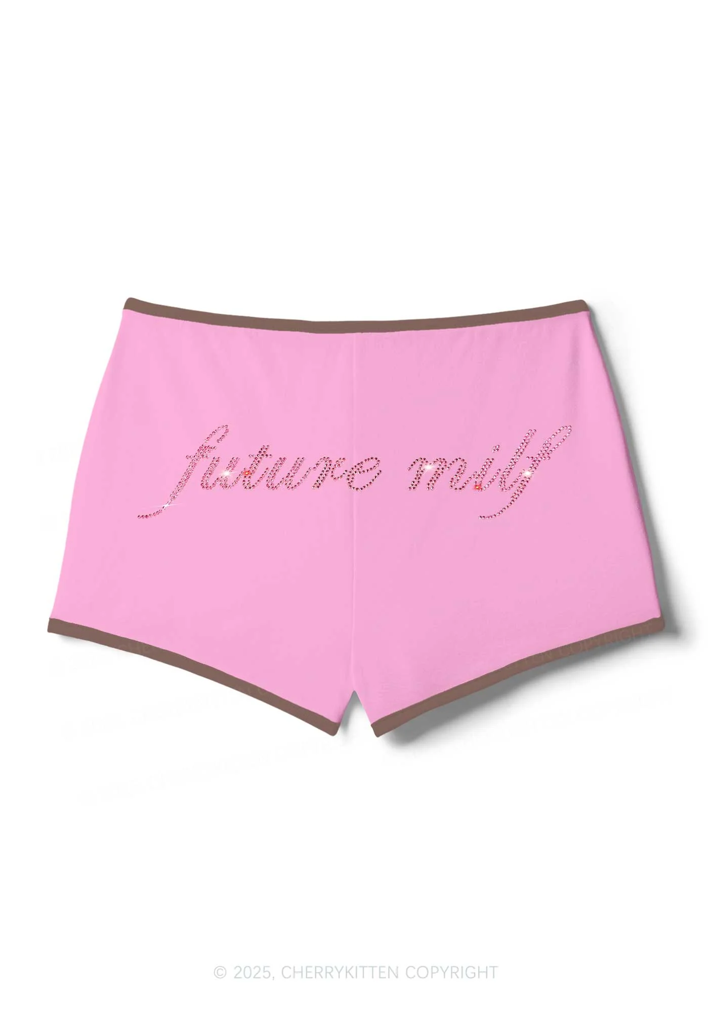 Rhinestone Pink Future Mxxf Y2K Booty Shorts Cherrykitten - Image 8