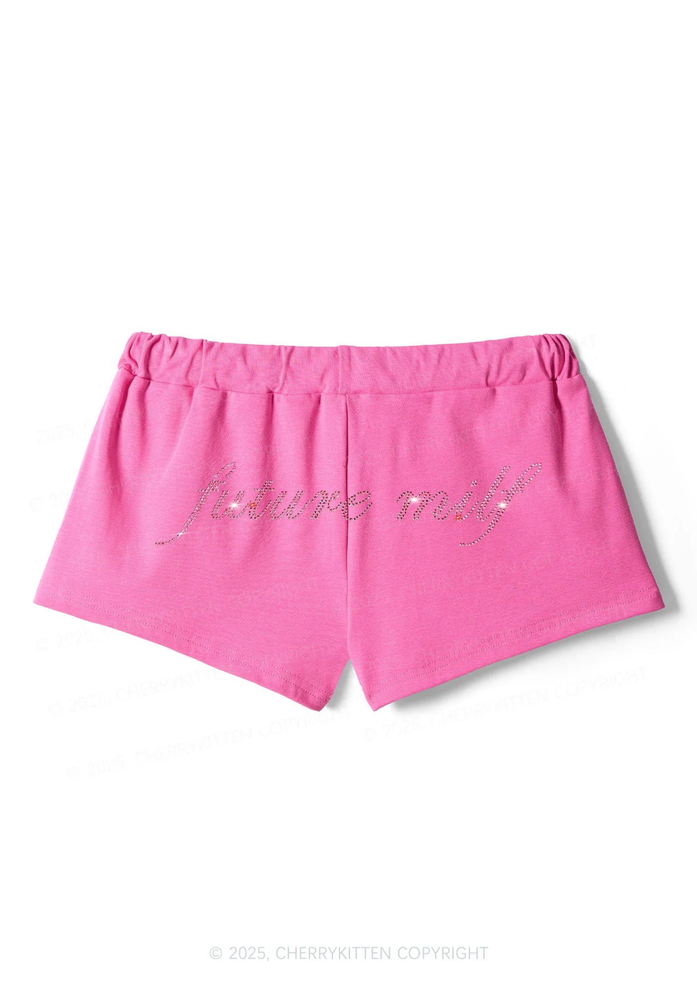 Rhinestone Pink Future Mxxf Y2K Drawstring Mini Shorts Cherrykitten - Image 4