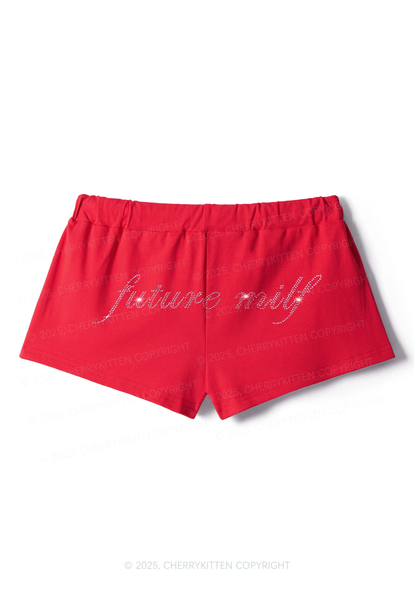 Rhinestone Pink Future Mxxf Y2K Drawstring Mini Shorts Cherrykitten - Image 6