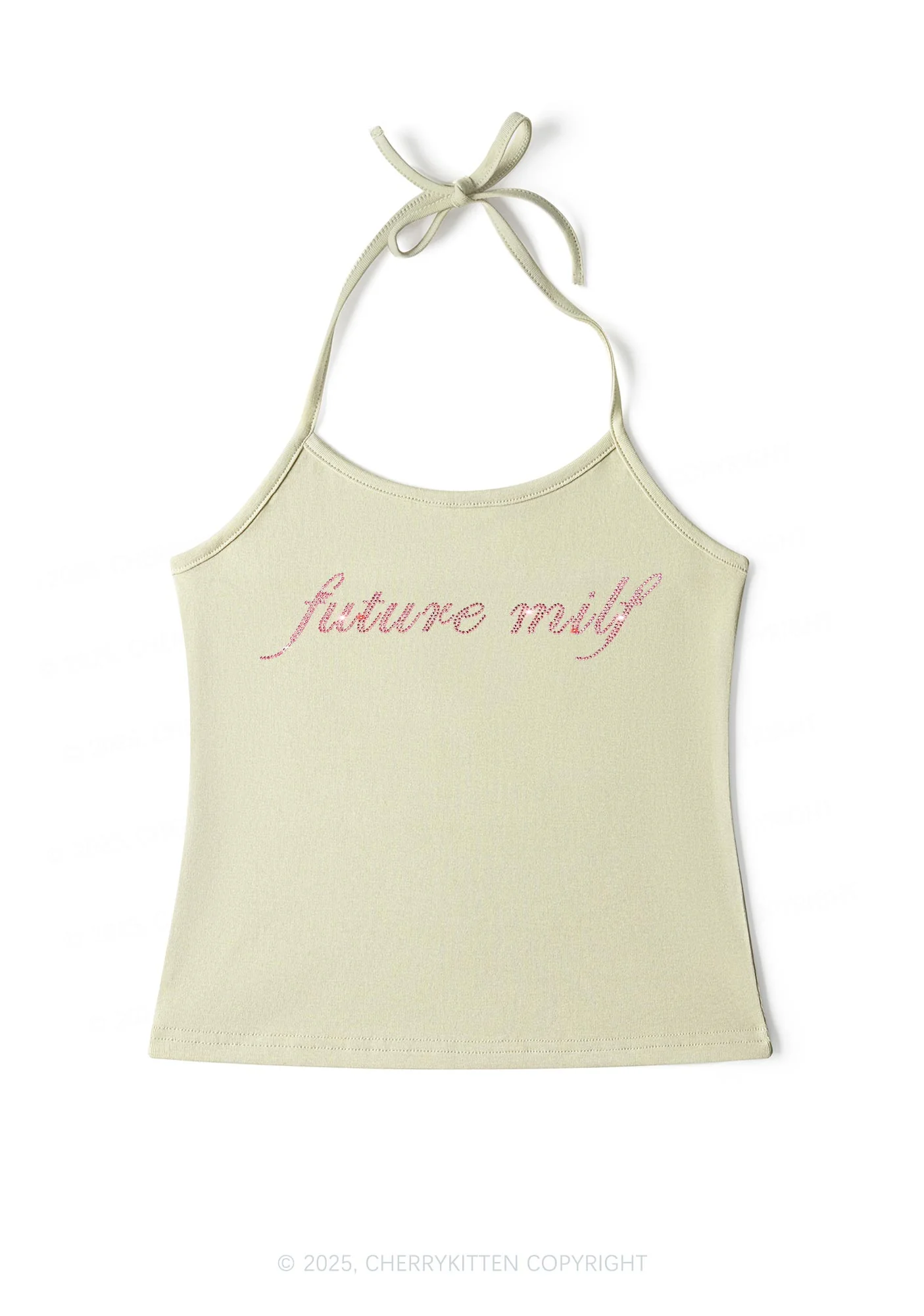 Rhinestone Pink Future Mxxf Y2K Halter Neck Cami Cherrykitten - Image 6