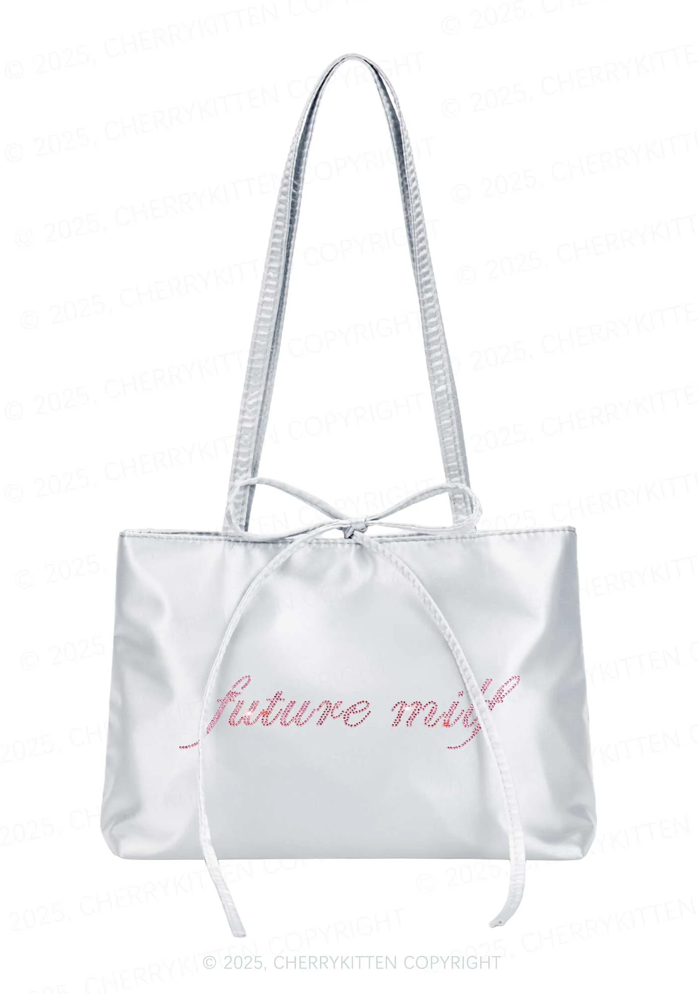 Rhinestone Pink Future Mxxf Y2K Satin Bags Cherrykitten - Image 3