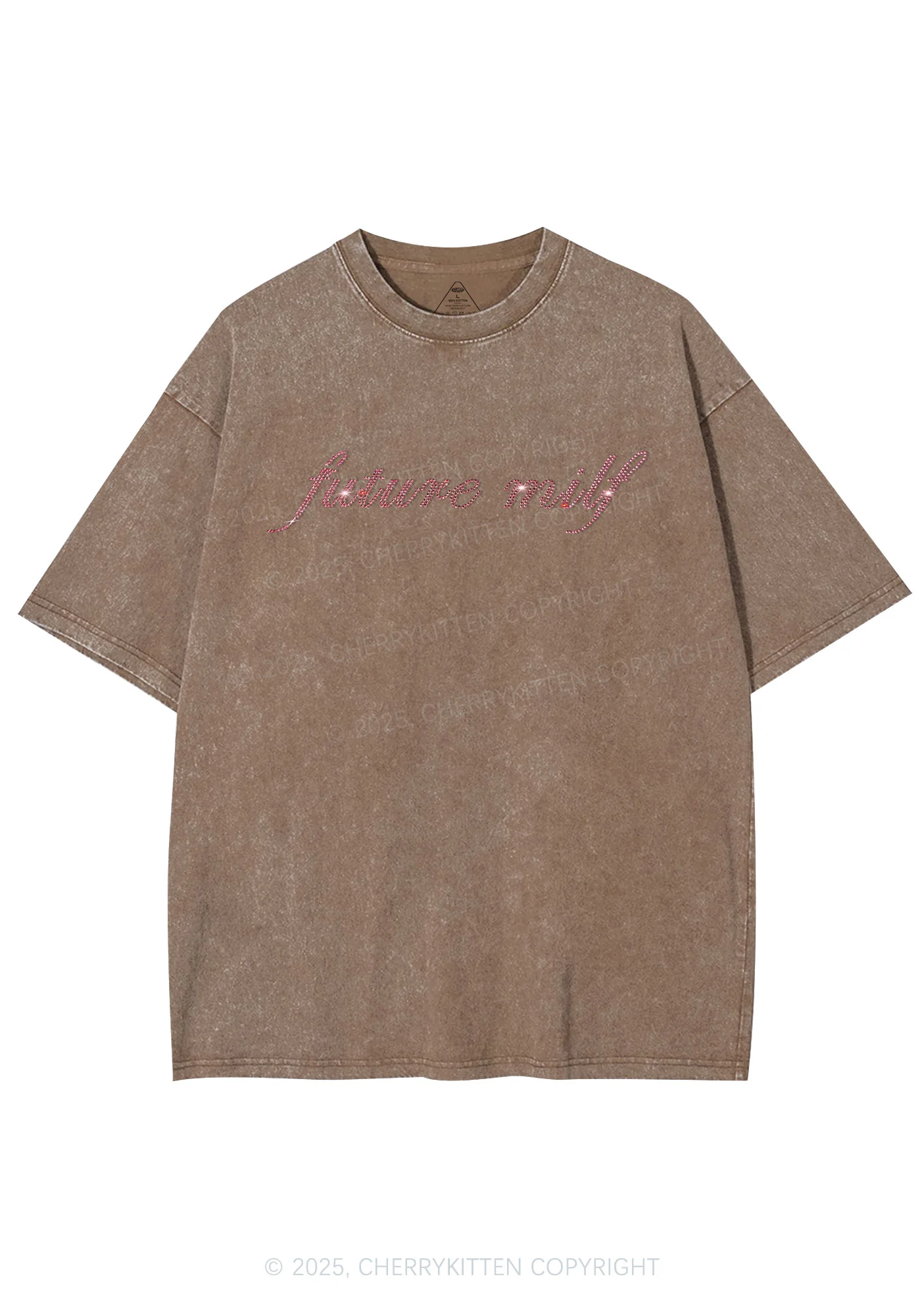 Rhinestone Pink Future Mxxf Y2K Shirts Washed Tee Cherrykitten - Image 8