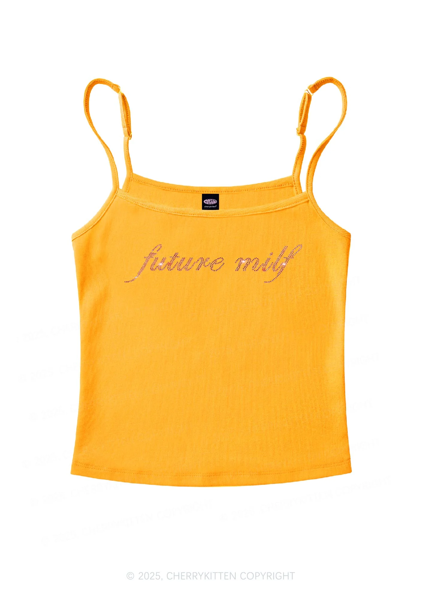 Rhinestone Pink Future Mxxf Y2K Spaghetti Strap Cami Cherrykitten - Image 7