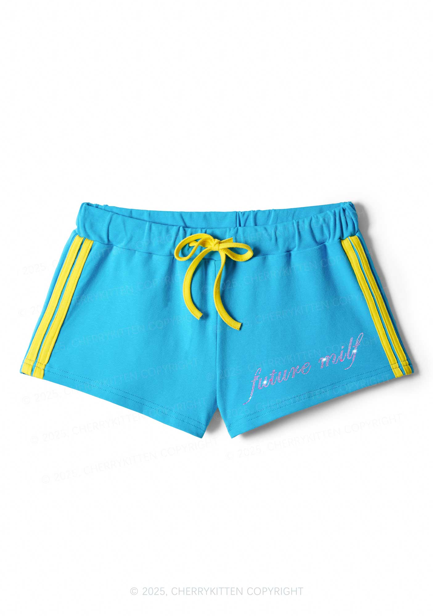 Rhinestone Pink Future Mxxfs Y2K Drawstring Mini Shorts Cherrykitten - Image 3